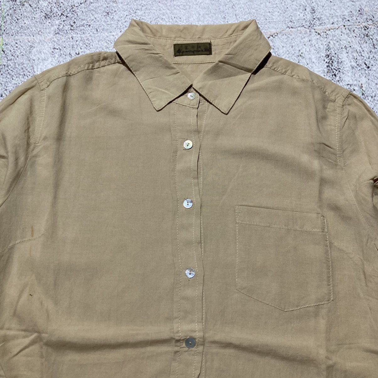 Japanese Brand 2000s GOA Soft Light Weight Shirt Button Up Beige Lgb Size US M / EU 48-50 / 2 - 3 Thumbnail