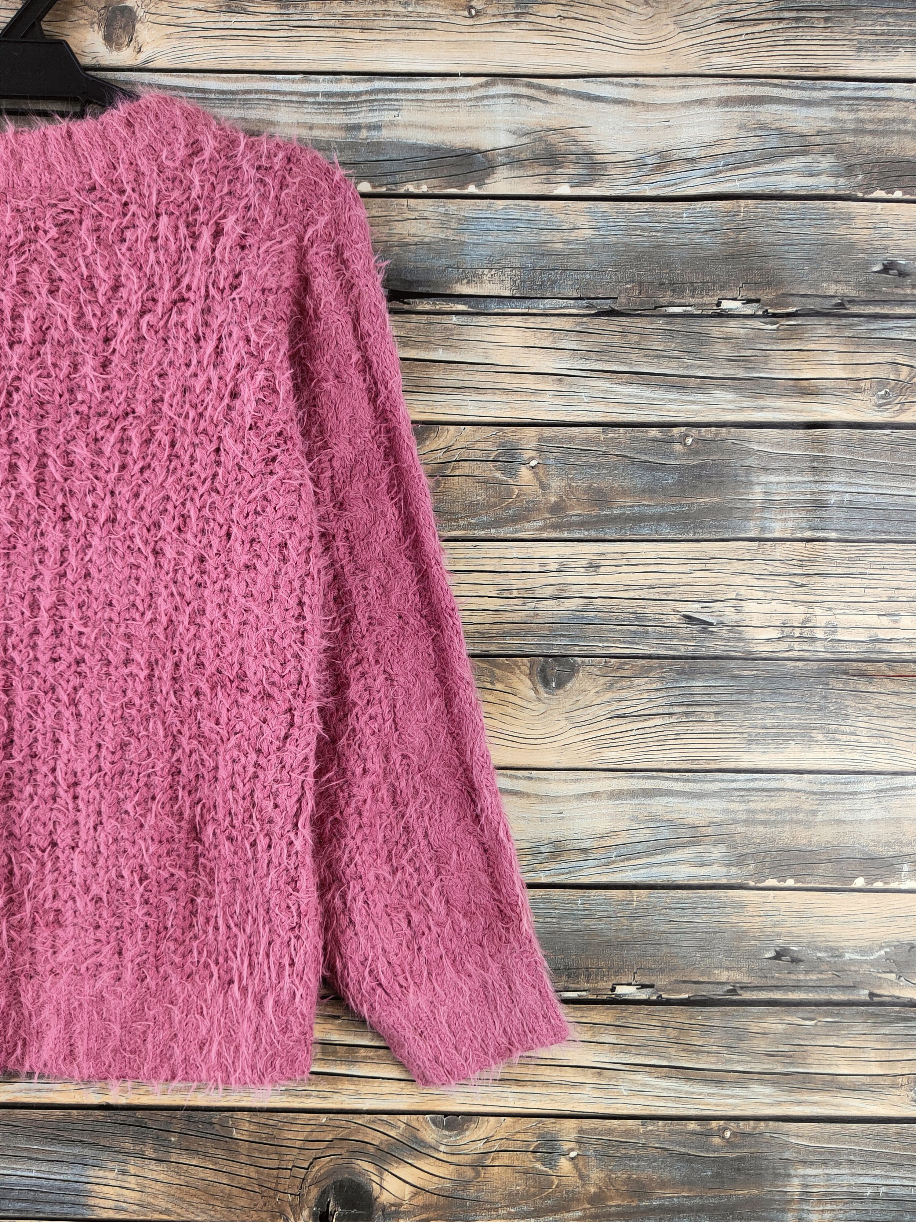 Japanese Brand DL Rose Farm Pink Fur Mohair Knitwear #46-921 Size M / US 6-8 / IT 42-44 - 9 Thumbnail