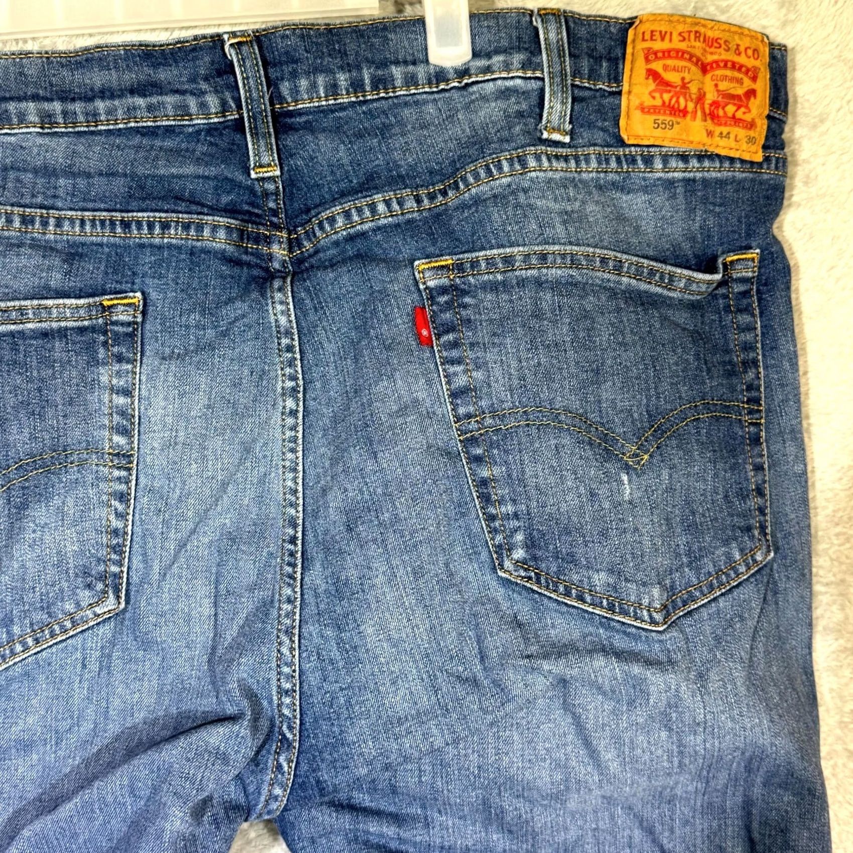 Levi's Levi’s 559 Jeans Men’s 44 x 30 Blue Denim Stretch Mid-Rise Straight Leg Size US 44 / EU 60 - 7 Thumbnail