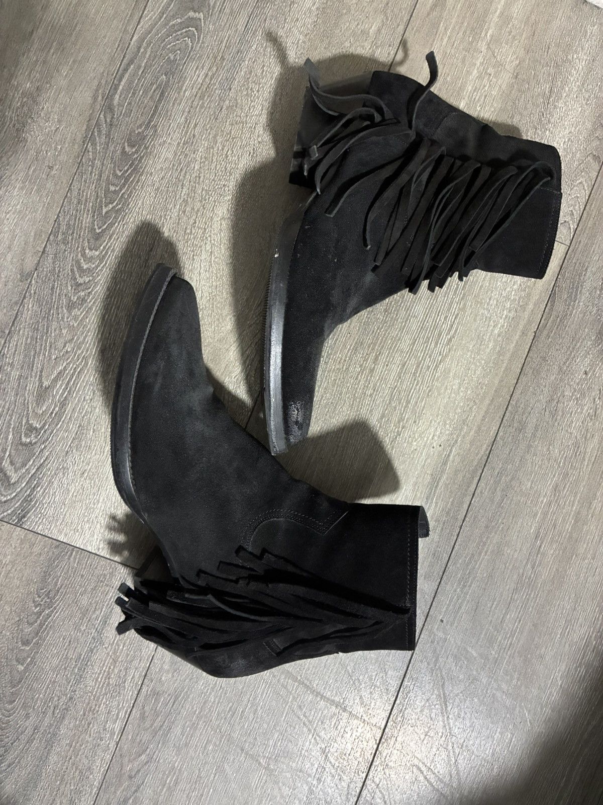 Saint Laurent Paris FW19 Lukas Fringe Boots in Black Suede Size US 10 / EU 43 - 1 Thumbnail