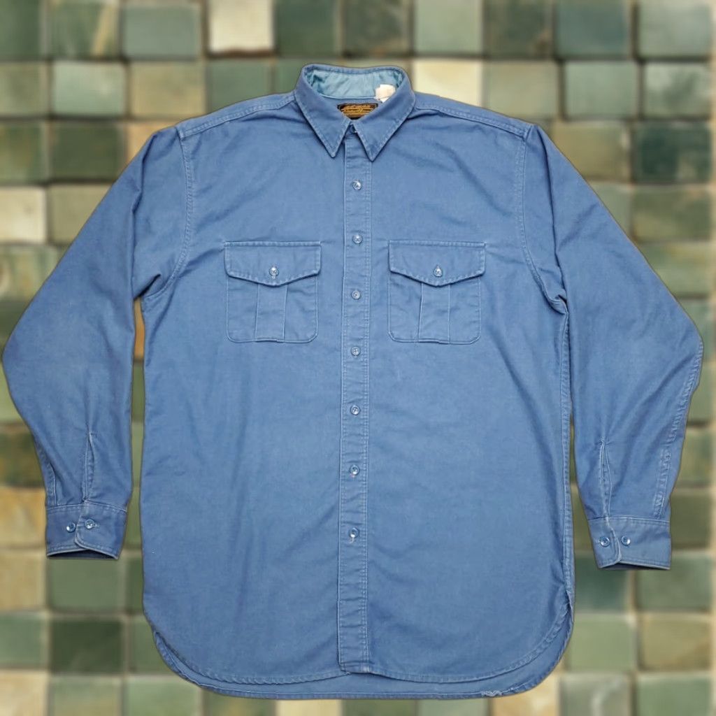 Eddie Bauer VINTAGE Eddie Bauer Shirt Mens XLT Blue 100% Cotton Flannel Chamois Outdoor Gorp Casual Button-Up Size US XL / EU 56 / 4 - 1 Thumbnail