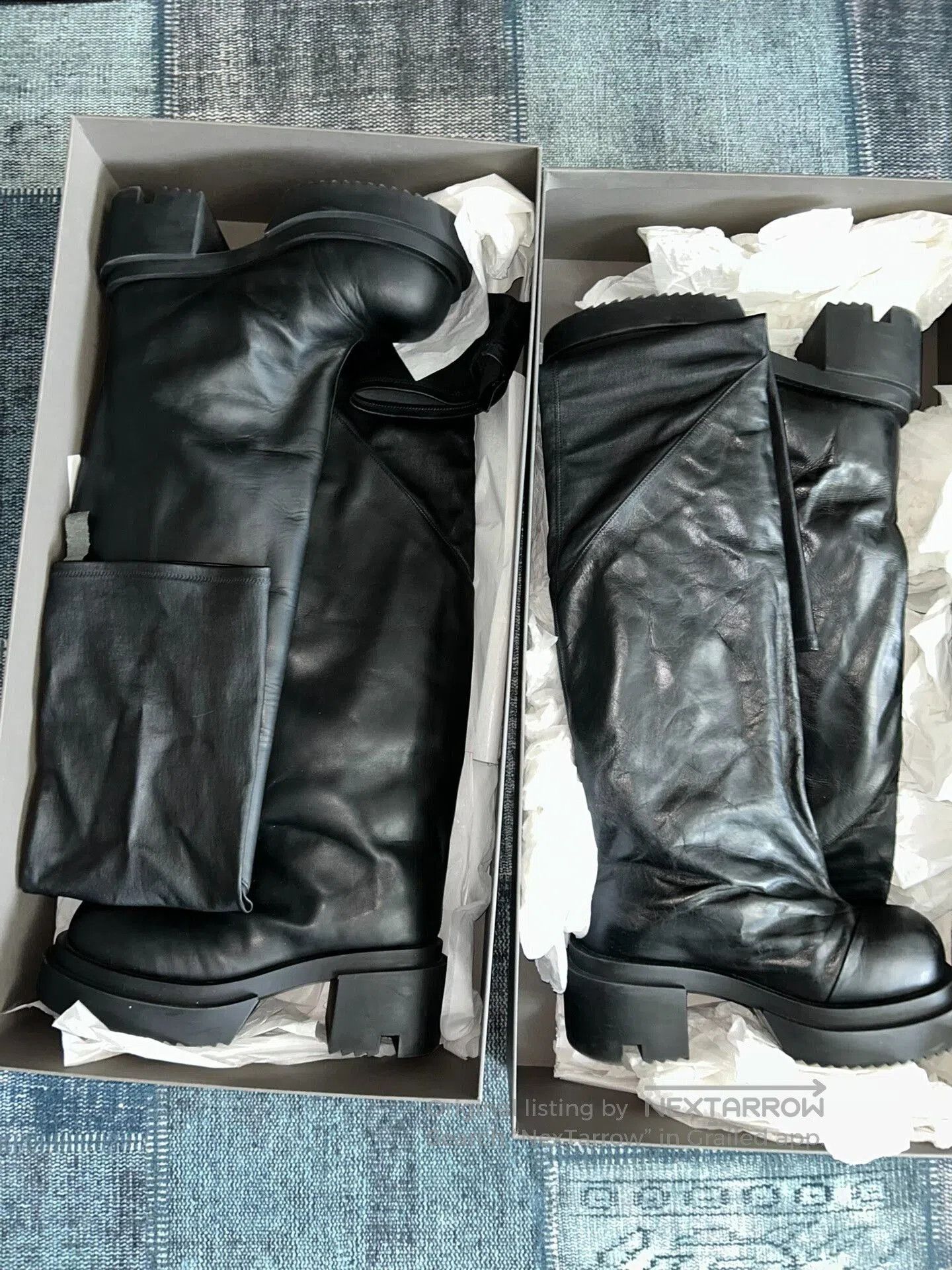 Rick Owens Rick Owens Luxor Flared Leather Boots. Size US 8.5 / IT 38.5 - 6 Thumbnail
