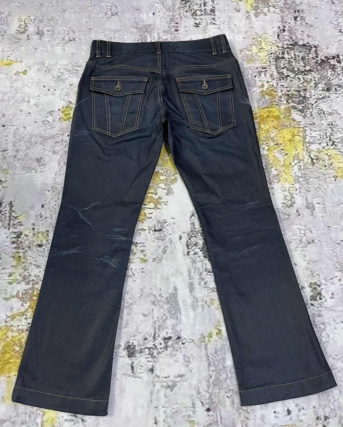 Japanese Brand × Michel Klein Flared Japan Jeans Distressed Michel Klein Size US 33 - 2 Thumbnail