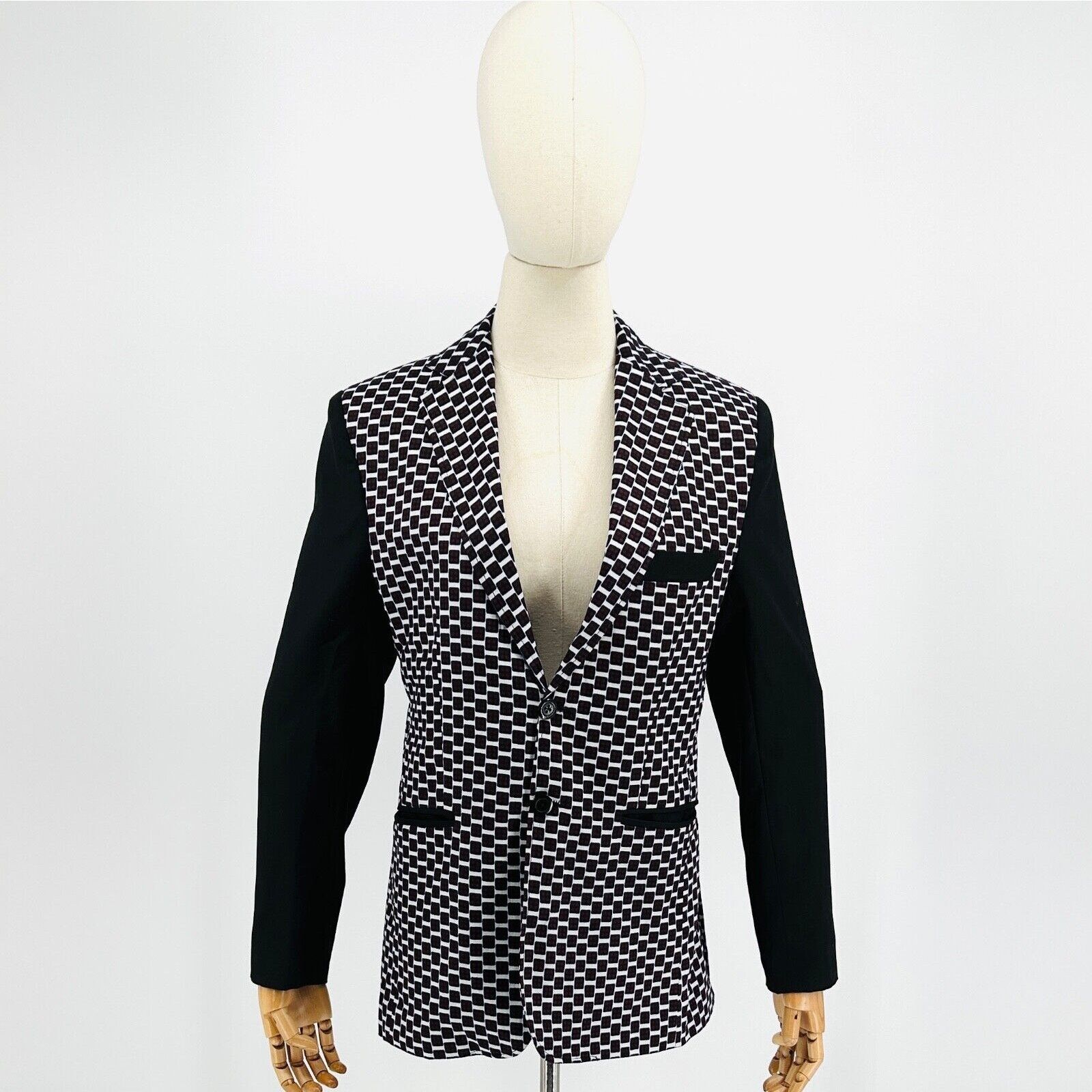 Handmade Handmade Cotton Black Ethnic African Print Blazer Jacket Size 34R - 1 Thumbnail