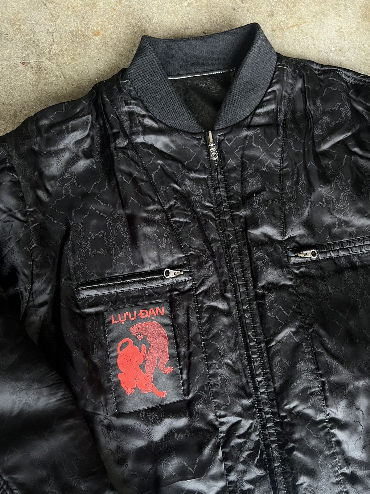 Lu'u Dan Reversible Faux Leather Bomber Jacket Black