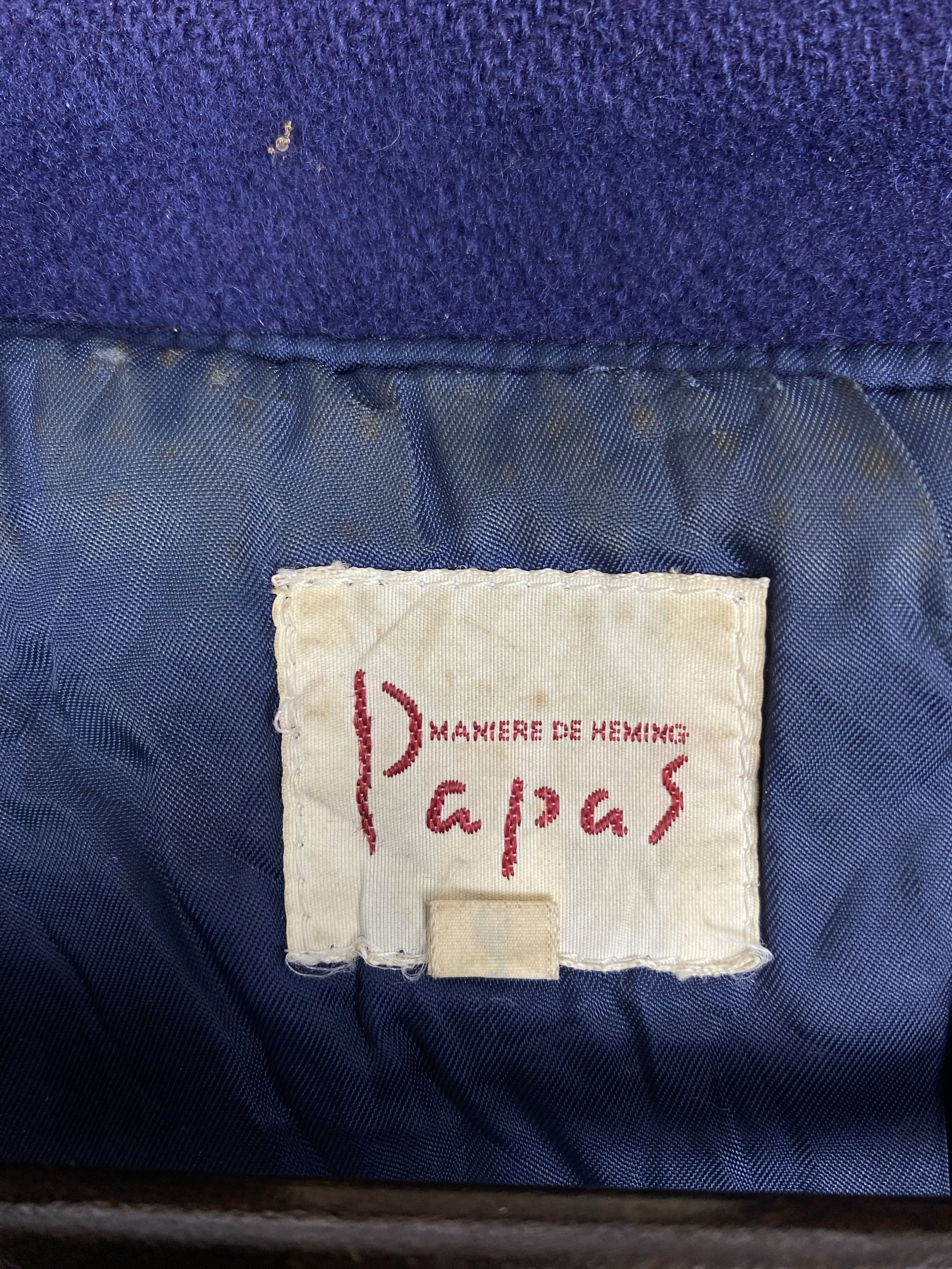Japanese Brand Vintage Papas Leather Sleeve Varsity Jacket DJ0733 Size US L / EU 52-54 / 3 - 9 Thumbnail