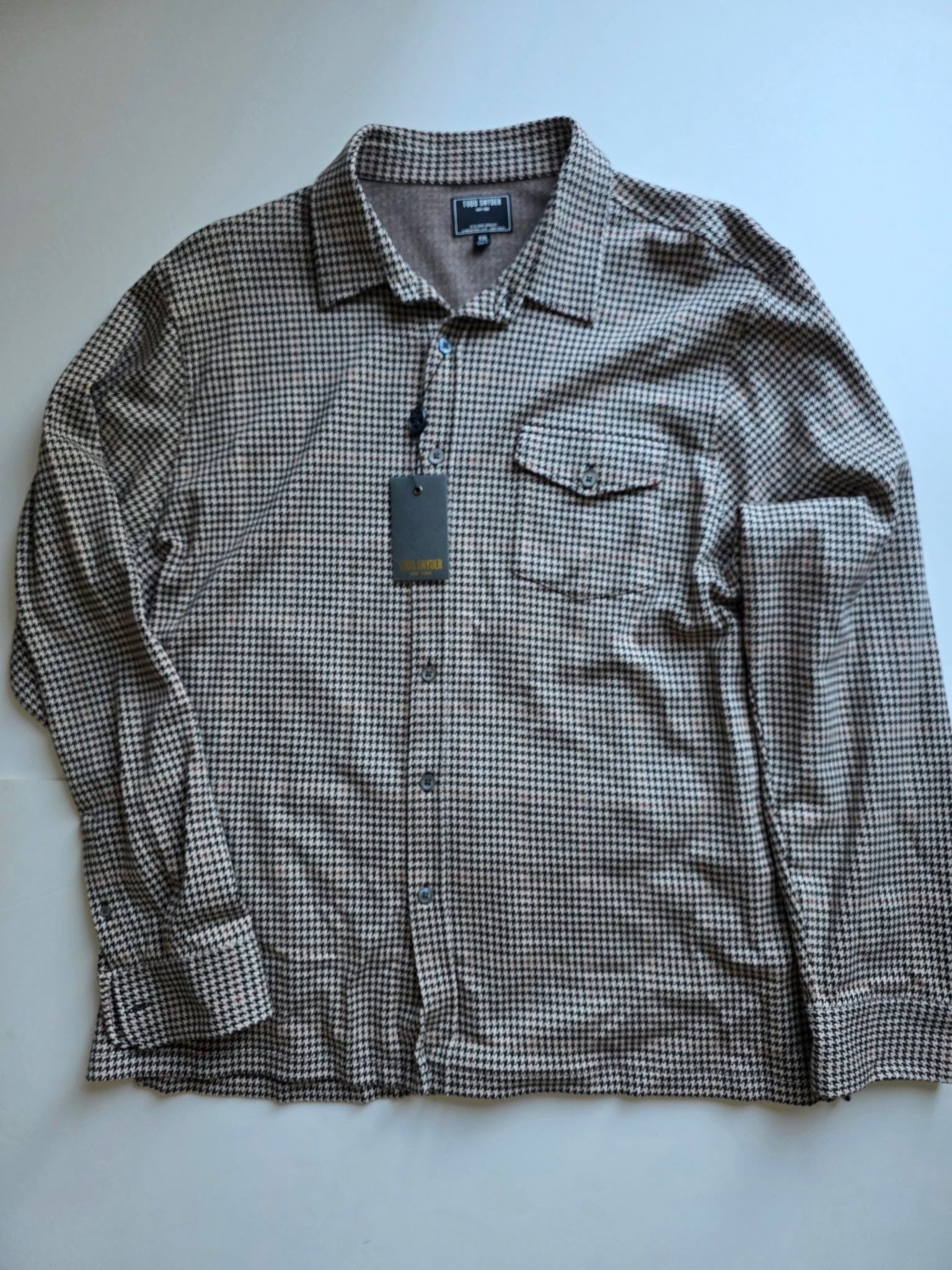 Todd Snyder Todd Snyder Houndstooth Plaid Overshirt - Brown - XXL (NWT) Size US XXL / EU 58 / 5 - 1 Thumbnail