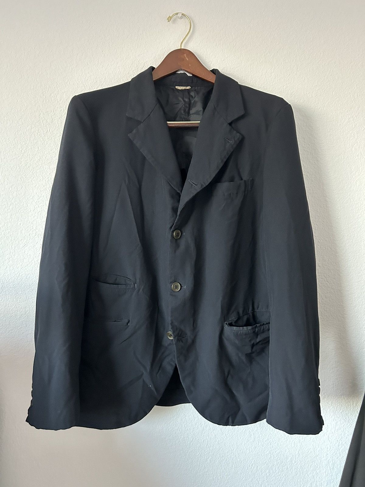 Comme des Garcons Navy Poly Blazer Size 36R - 1 Thumbnail