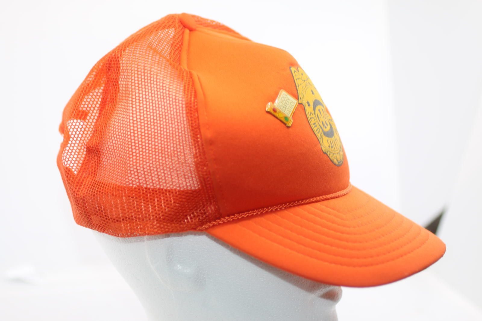 AAA Vintage AAA School Safety Patrol Orange Mesh Cap with Pin Size ONE SIZE - 4 Thumbnail