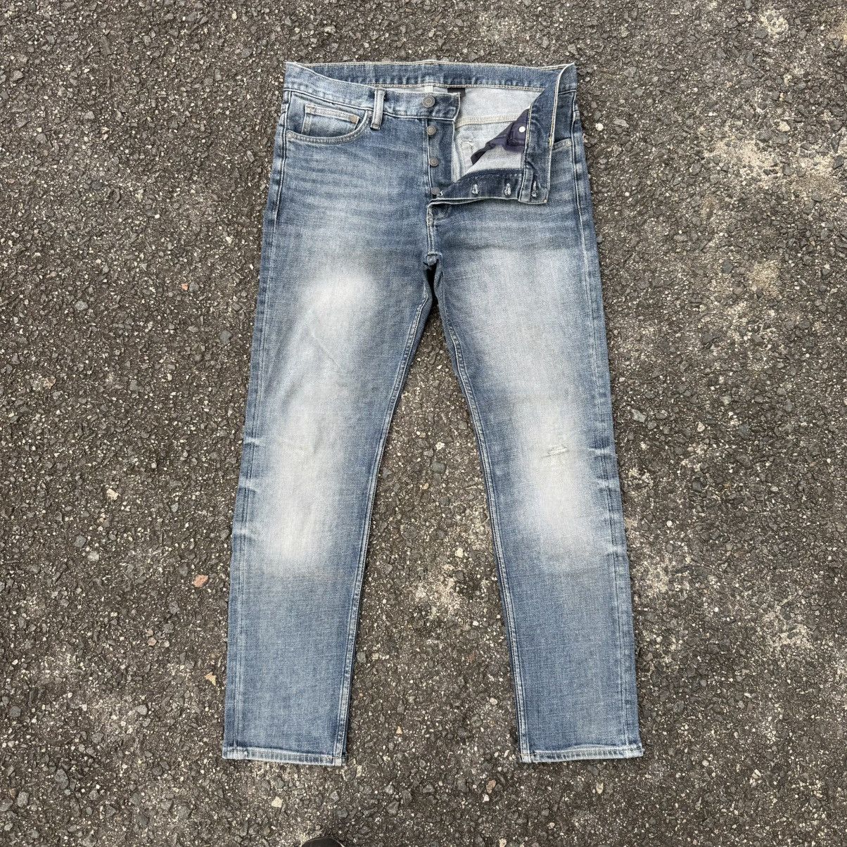 Japanese Brand VINTAGE JAPANESE SKINNY FADED JEAN DENIM PANTS Size US 34 / EU 50 - 2 Thumbnail