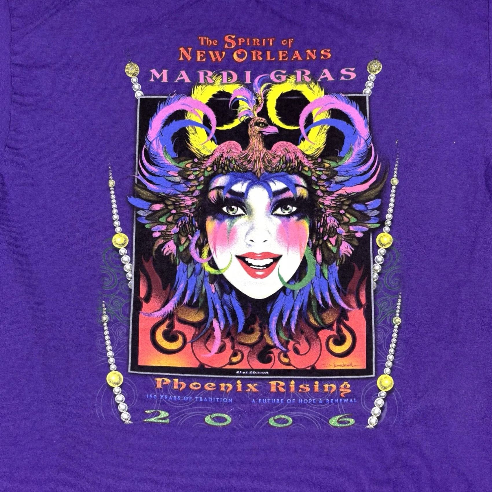 Vintage VINTAGE Mardi Gras Promo T Shirt Purple size M Mens Graphic Logo - Y2K - Beach Theme - Cotton - Crew Neck - Short Sleeve - Regular Fit Size US M / EU 48-50 / 2 - 4 Thumbnail