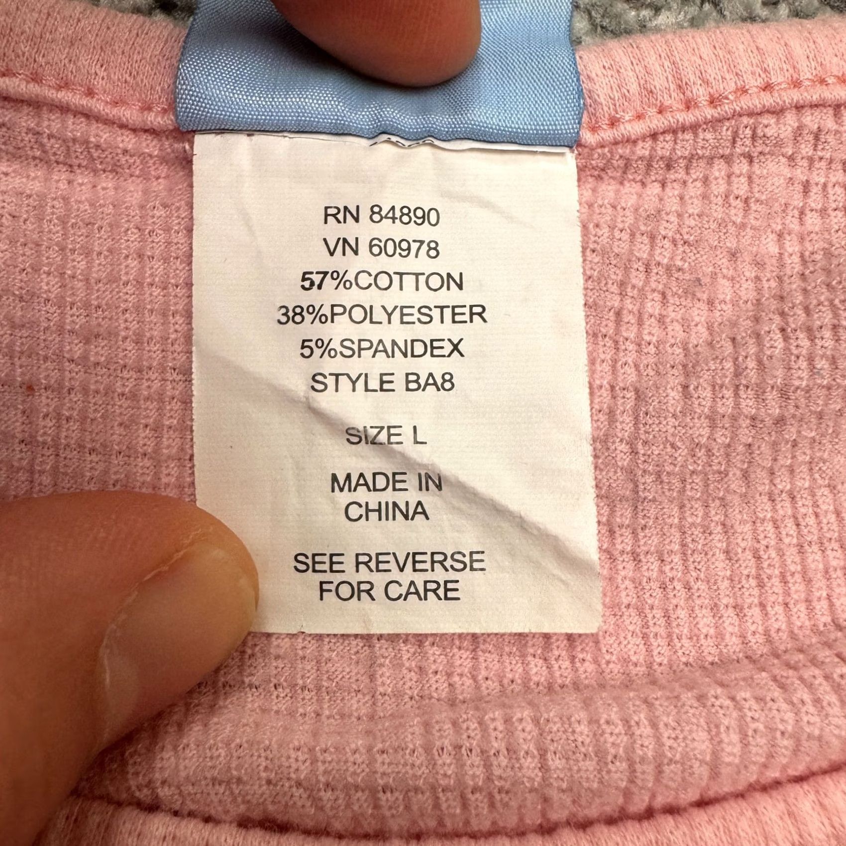 Haband Haband Moon Beams Textured Waffle Knit Basic T-Shirt Womens L Pink Crew Tee Shirt Short Sleeve Casual Size L / US 10 / IT 46 - 5 Thumbnail