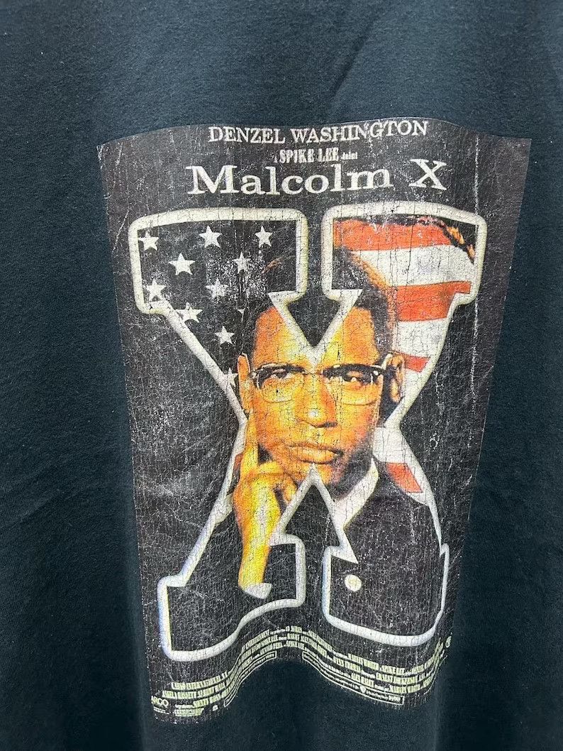 Vintage Vintage 90s Malcolm X Movie Danzel Washington tshirt size XL Size US XL / EU 56 / 4 - 3 Thumbnail