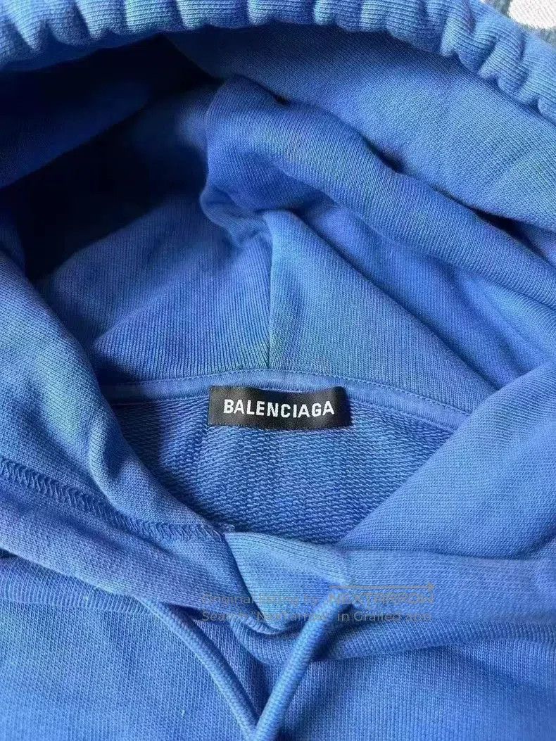Balenciaga Balenciaga Blue Back Logo Hoodie. Size US XS / EU 42 / 0 - 3 Thumbnail