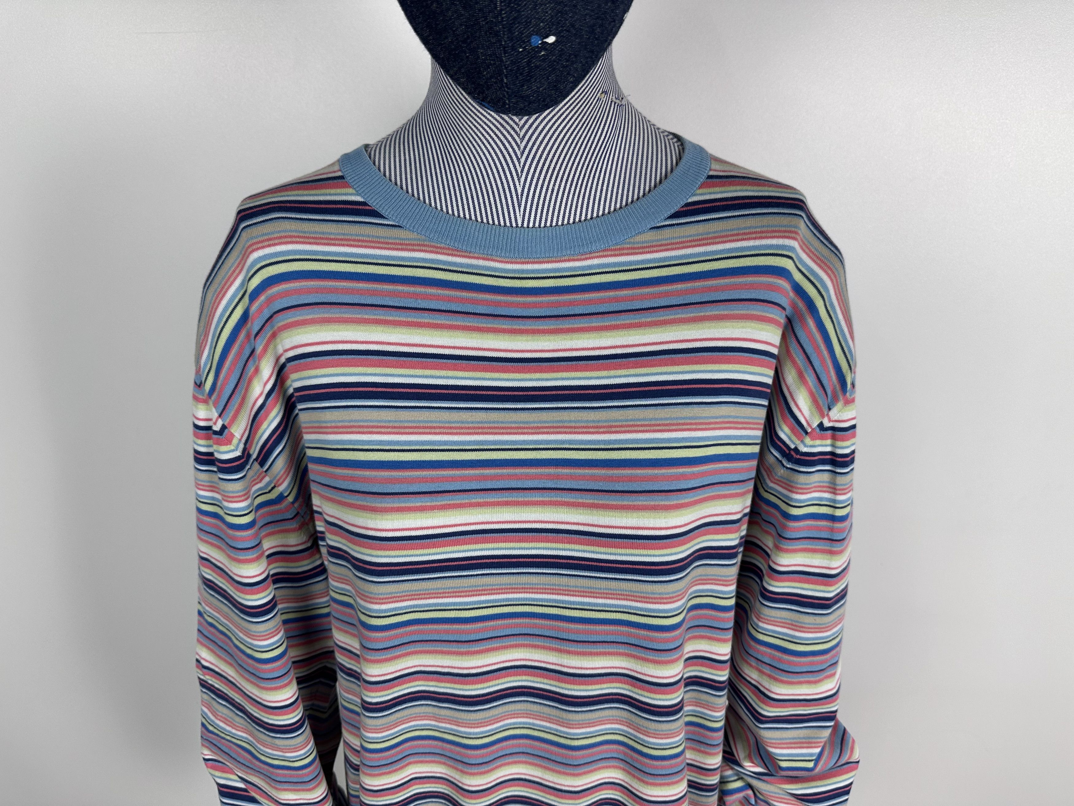 Designer × Ermenegildo Zegna Ermenegildo Zegna Sweater Womens Long Sleeve Striped Sz L Size US L / EU 52-54 / 3 - 3 Thumbnail