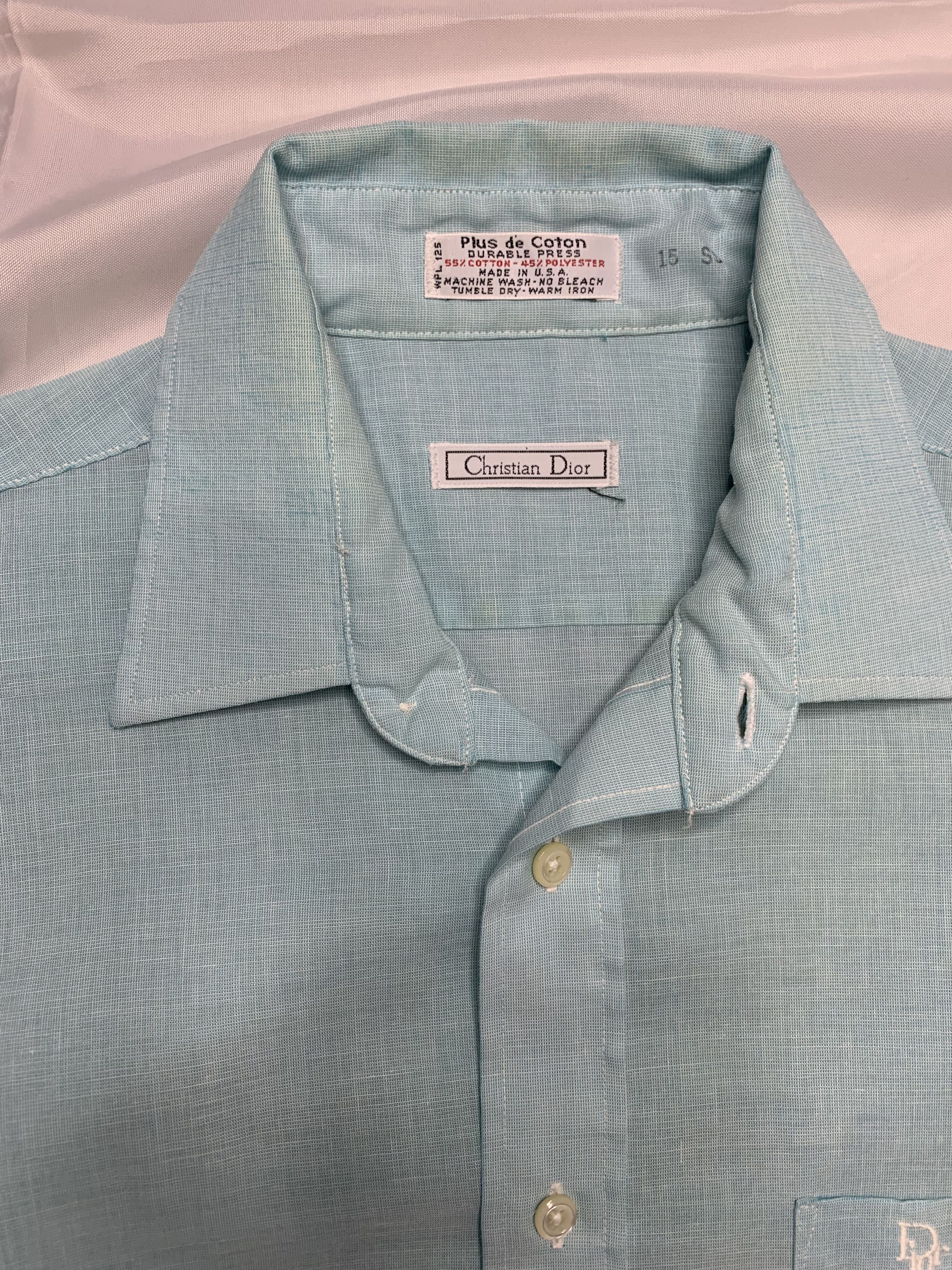Christian Dior Monsieur Vintage Easter Blue Christian Dior Button Up Shirt Size US M / EU 48-50 / 2 - 5 Thumbnail