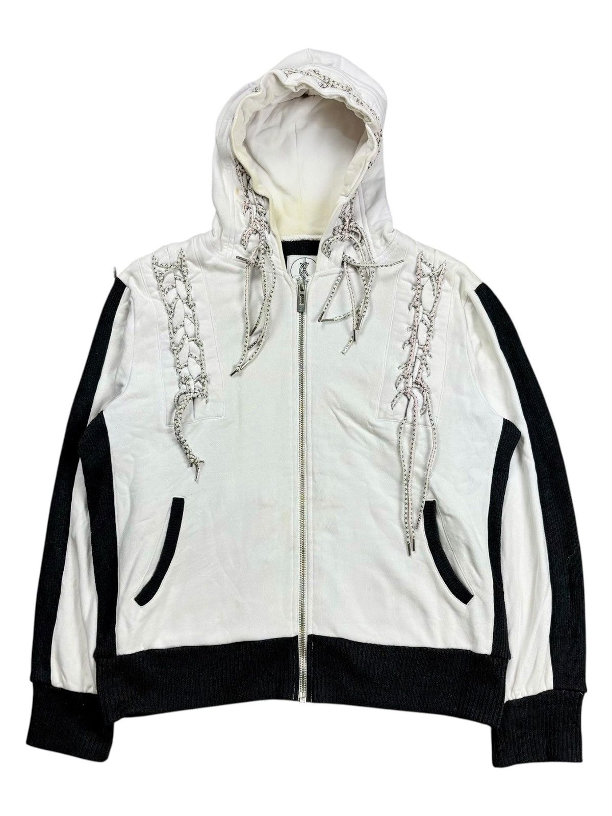 BUFFALO BOBS 2000s Xfrm - Multilace Vkei Style Zip Hoodie Size US M / EU 48-50 / 2 - 2 Thumbnail