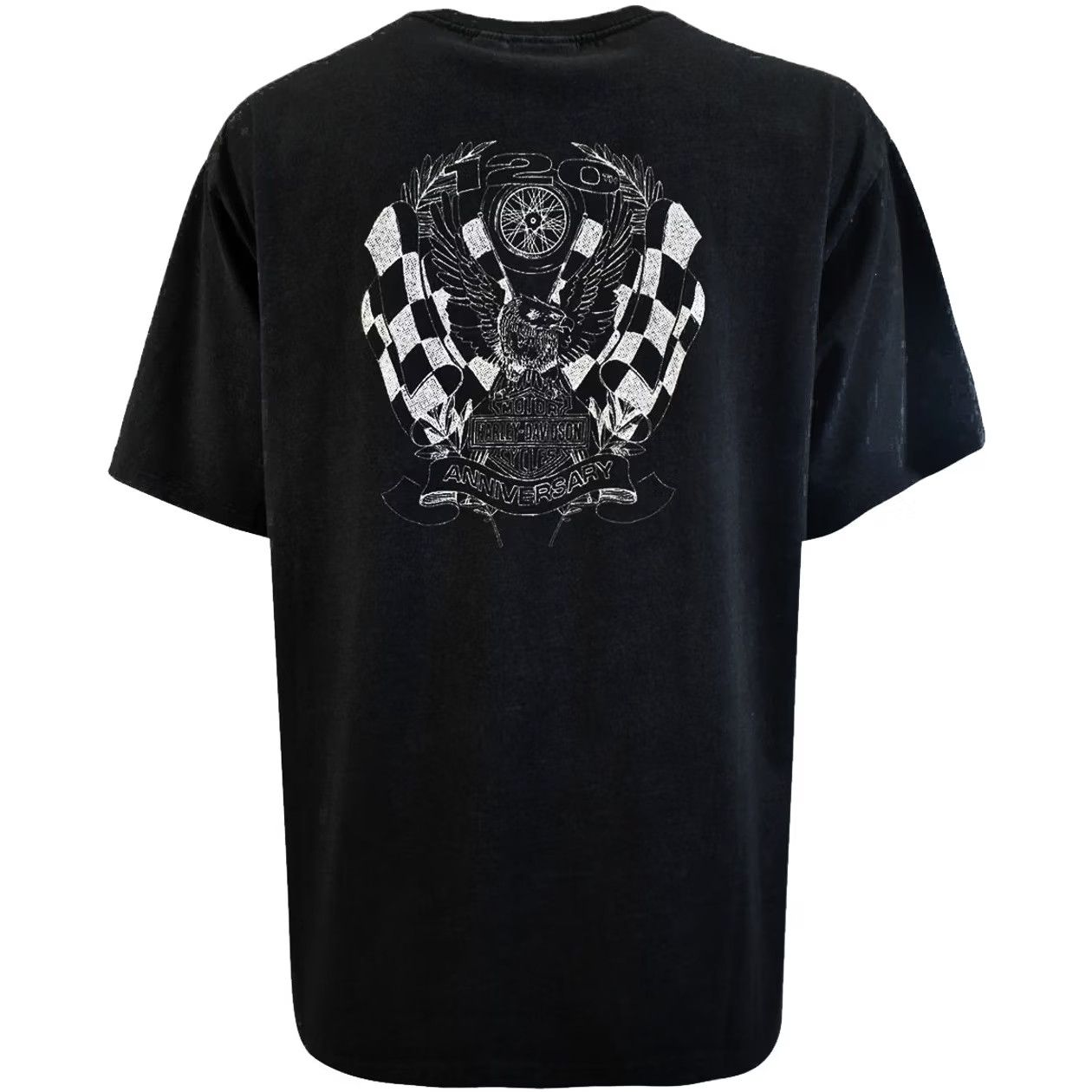 Harley Davidson Harley-Davidson Women's Black T-Shirt 120th Anniversary Racing Flag S Size S / US 4 / IT 40 - 3 Thumbnail