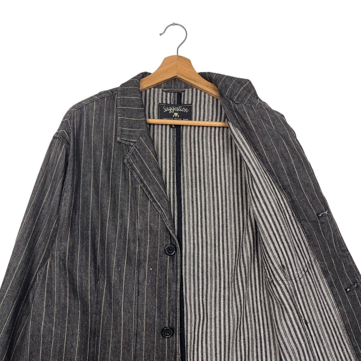 Japanese Brand Japanase Brand Suggestion Stripe Button Coat Jacket Size US L / EU 52-54 / 3 - 10 Thumbnail
