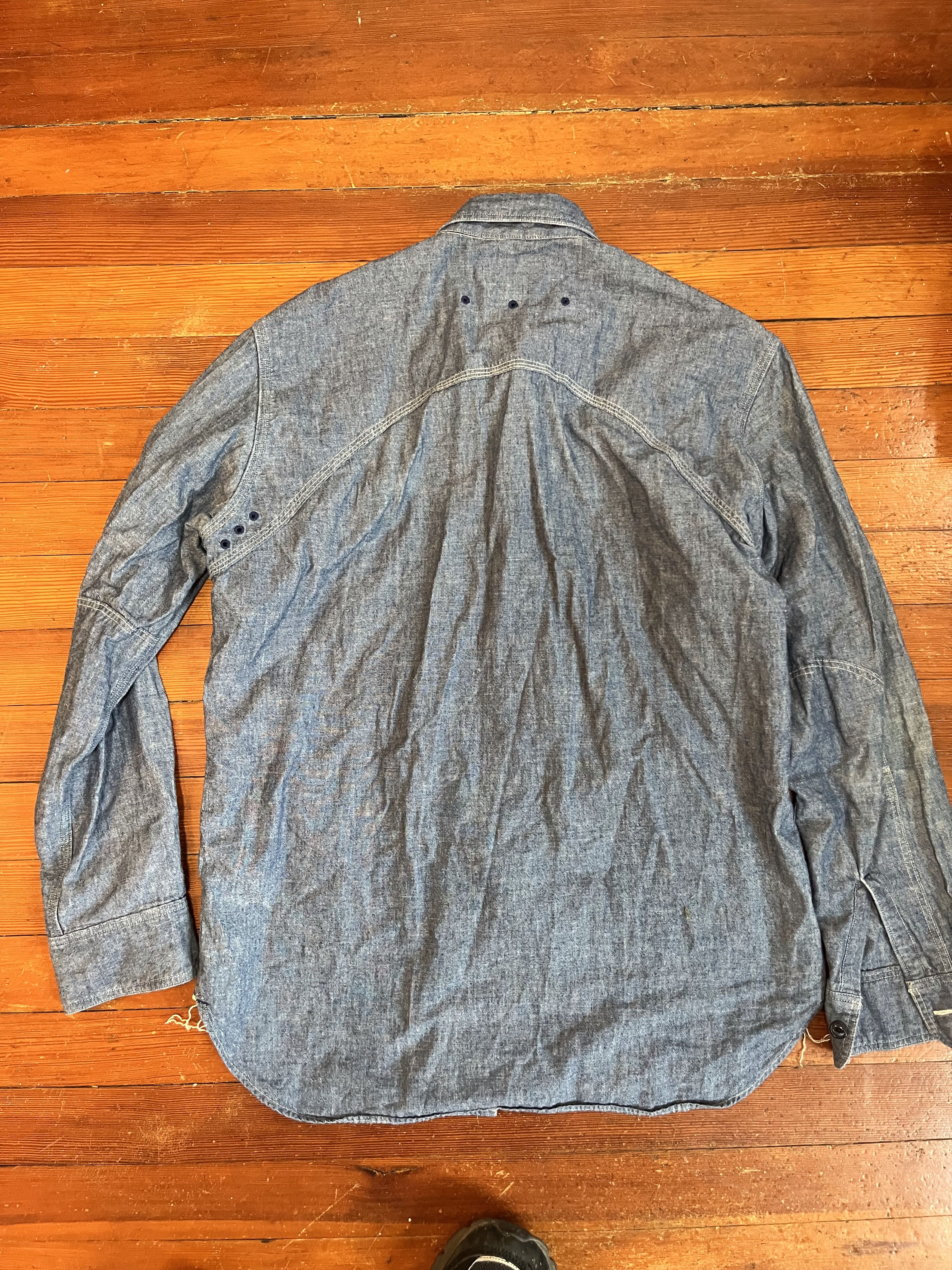The Rite Stuff Indigo Chambray Work Shirt Size US L / EU 52-54 / 3 - 3 Thumbnail