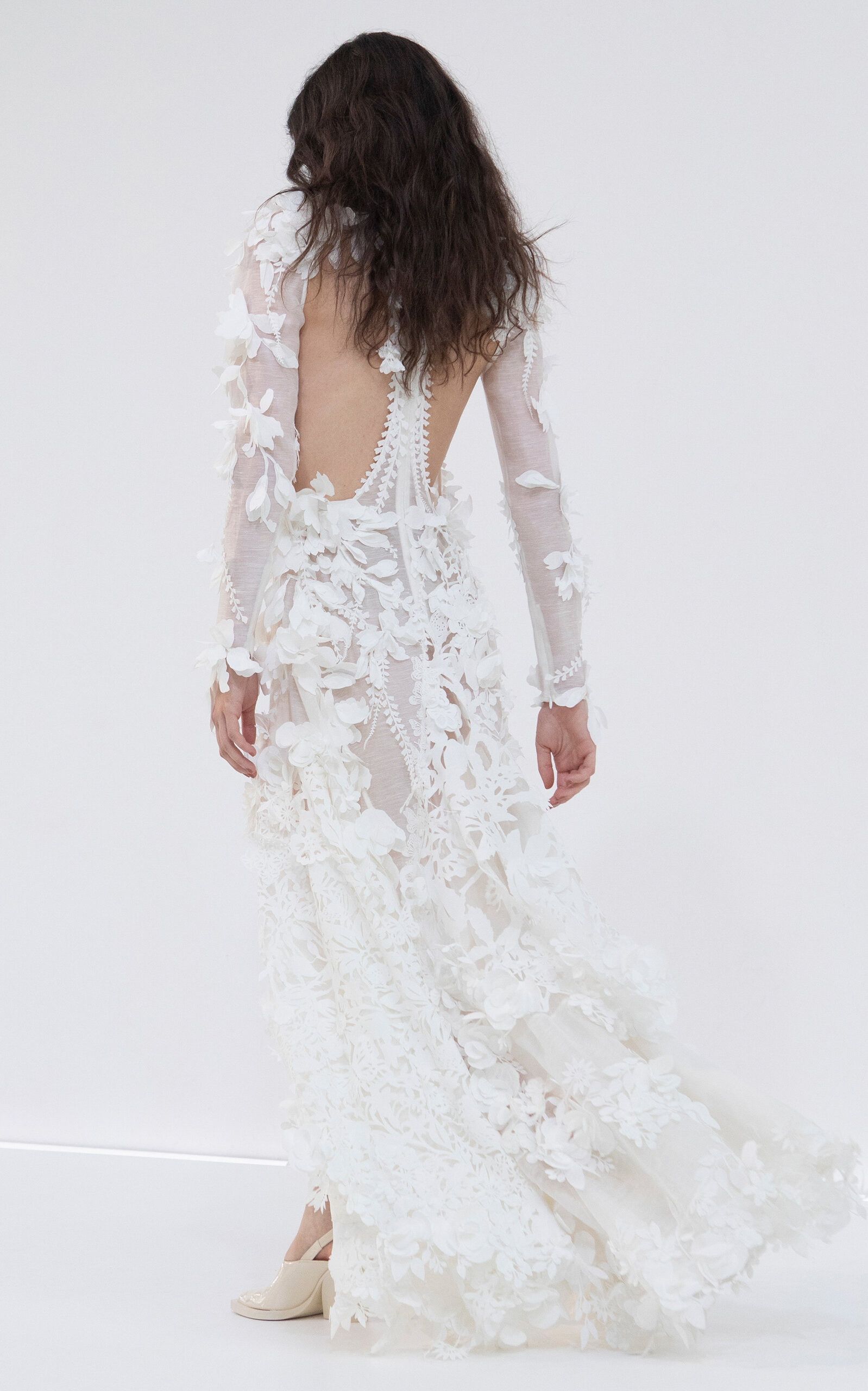Zimmermann oc11z0525 Tranquility Floral Appliquéd Linen Silk Midi Dress Size L / US 10 / IT 46 - 5 Thumbnail