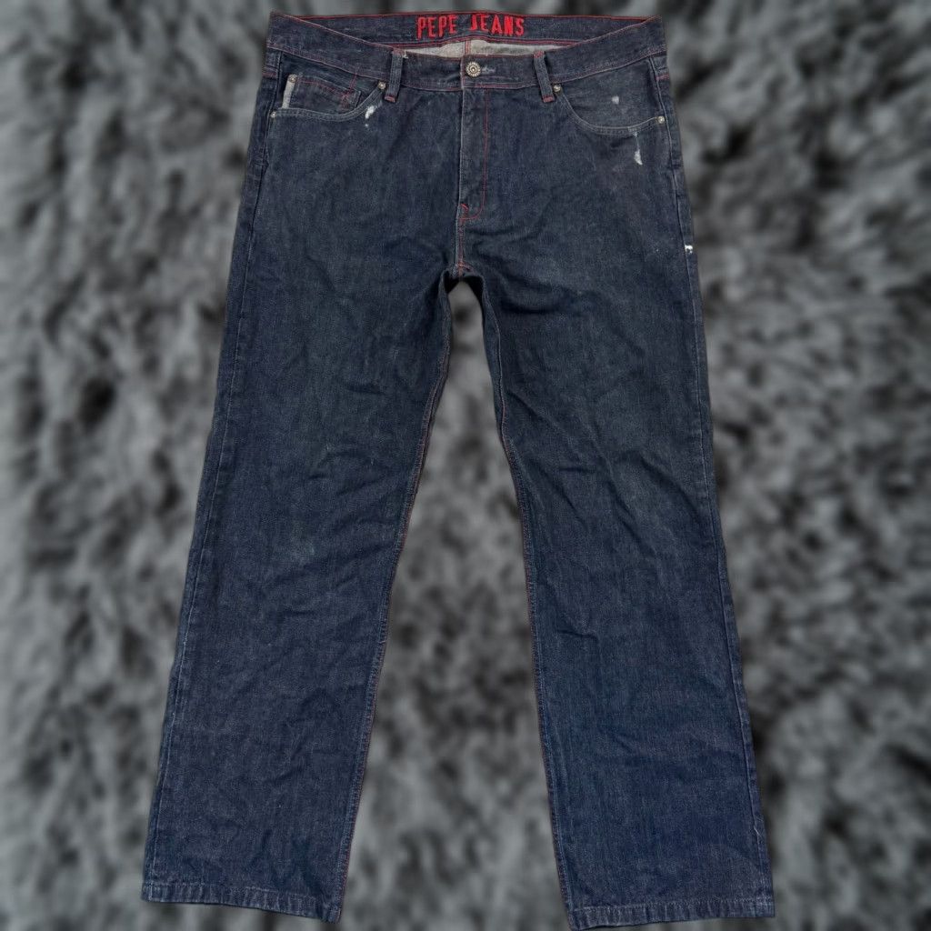 Pepe Jeans VINTAGE Pepe Jeans Jeans 5-Pocket Denim Straight Blue 38x32 Mens Baggy 90s Logo Size US 38 / EU 54 - 1 Thumbnail