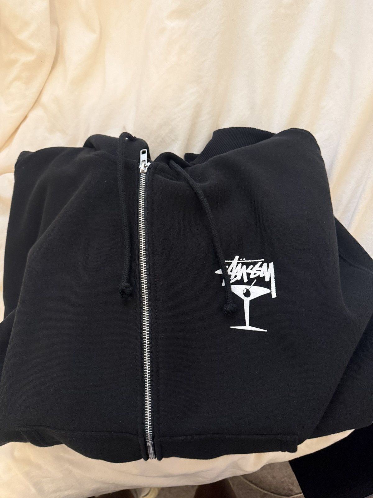 Streetwear × Stussy Black Stussy New York Zip Up Hoodie