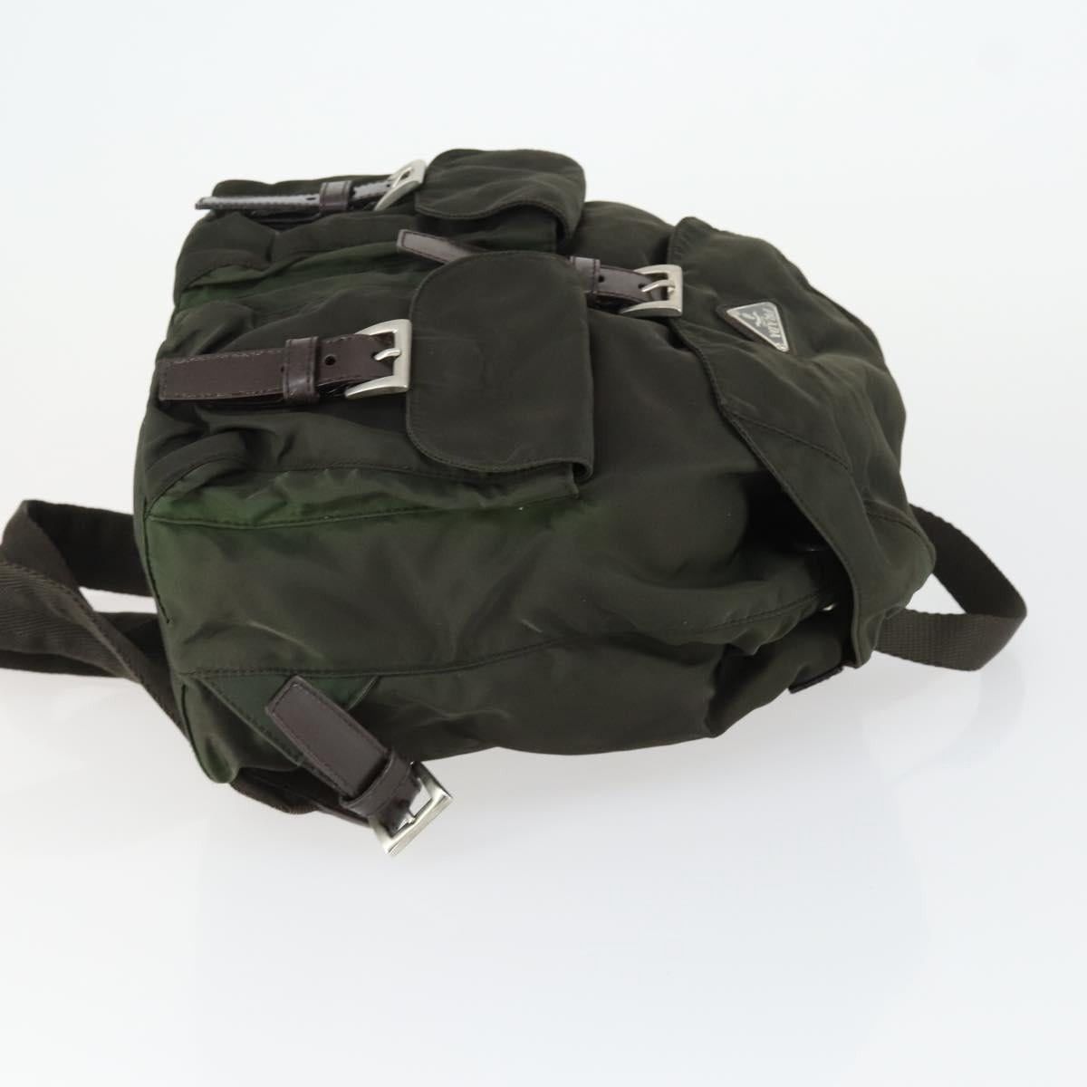 Prada PRADA Backpack Nylon Khaki Silver Auth 168379 - Jerrillo Size ONE SIZE - 4 Thumbnail