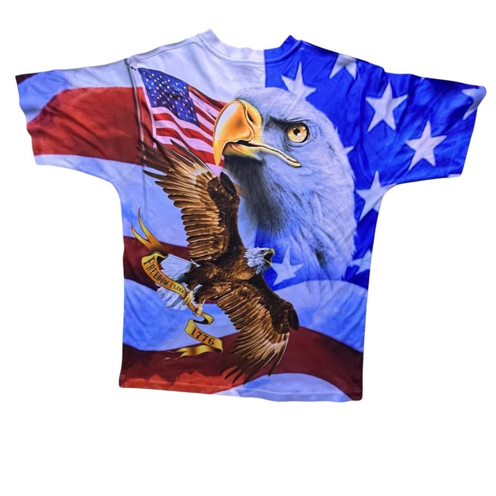 Unknown London Spirit Of America T Shirt Mens Large Bald Eagle AOP USA Size US XL / EU 56 / 4 - 2 Thumbnail