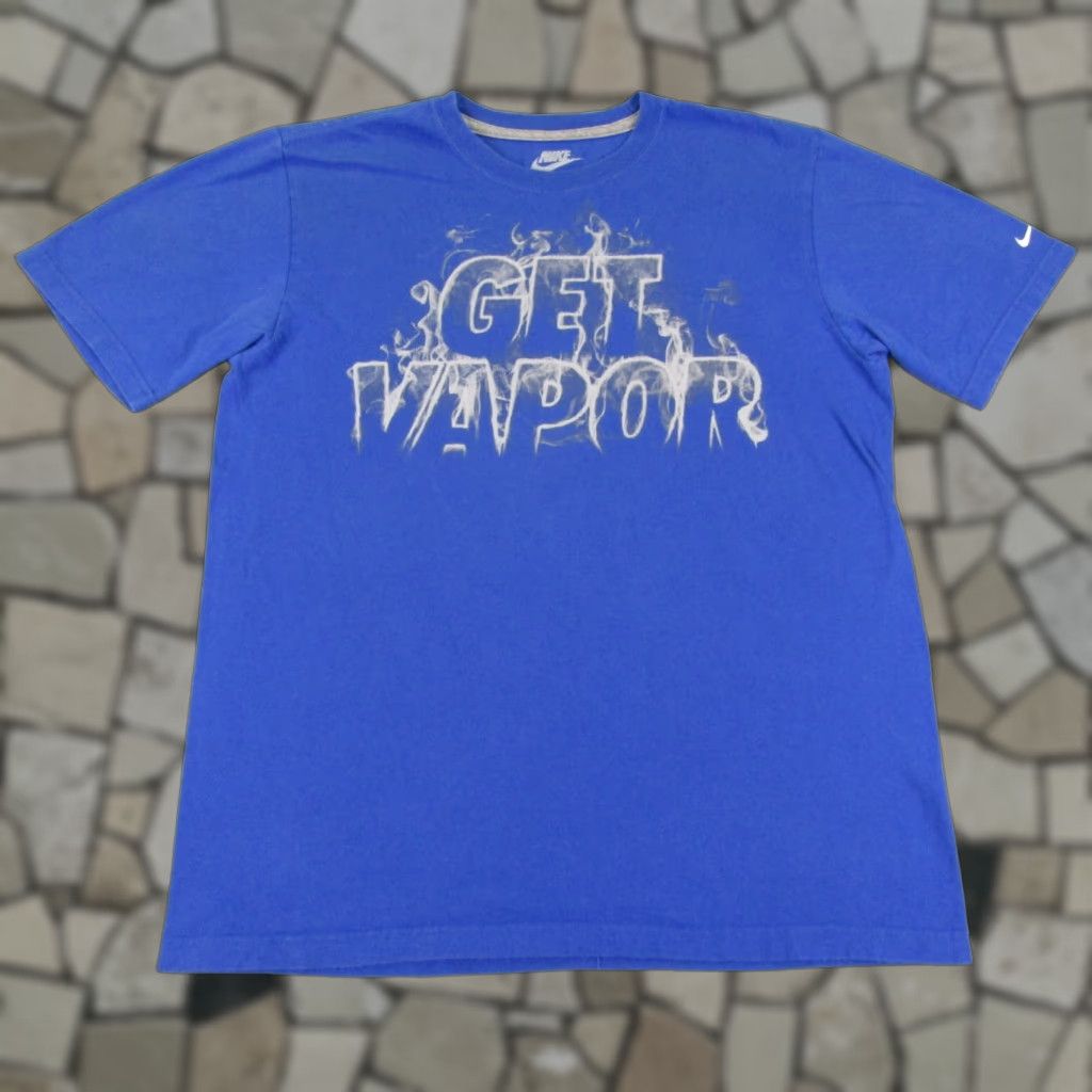 Nike VINTAGE Nike Graphic Print Shirt Mens Medium Blue Regular Fit Athletic Workout Gym Size US M / EU 48-50 / 2 - 1 Thumbnail