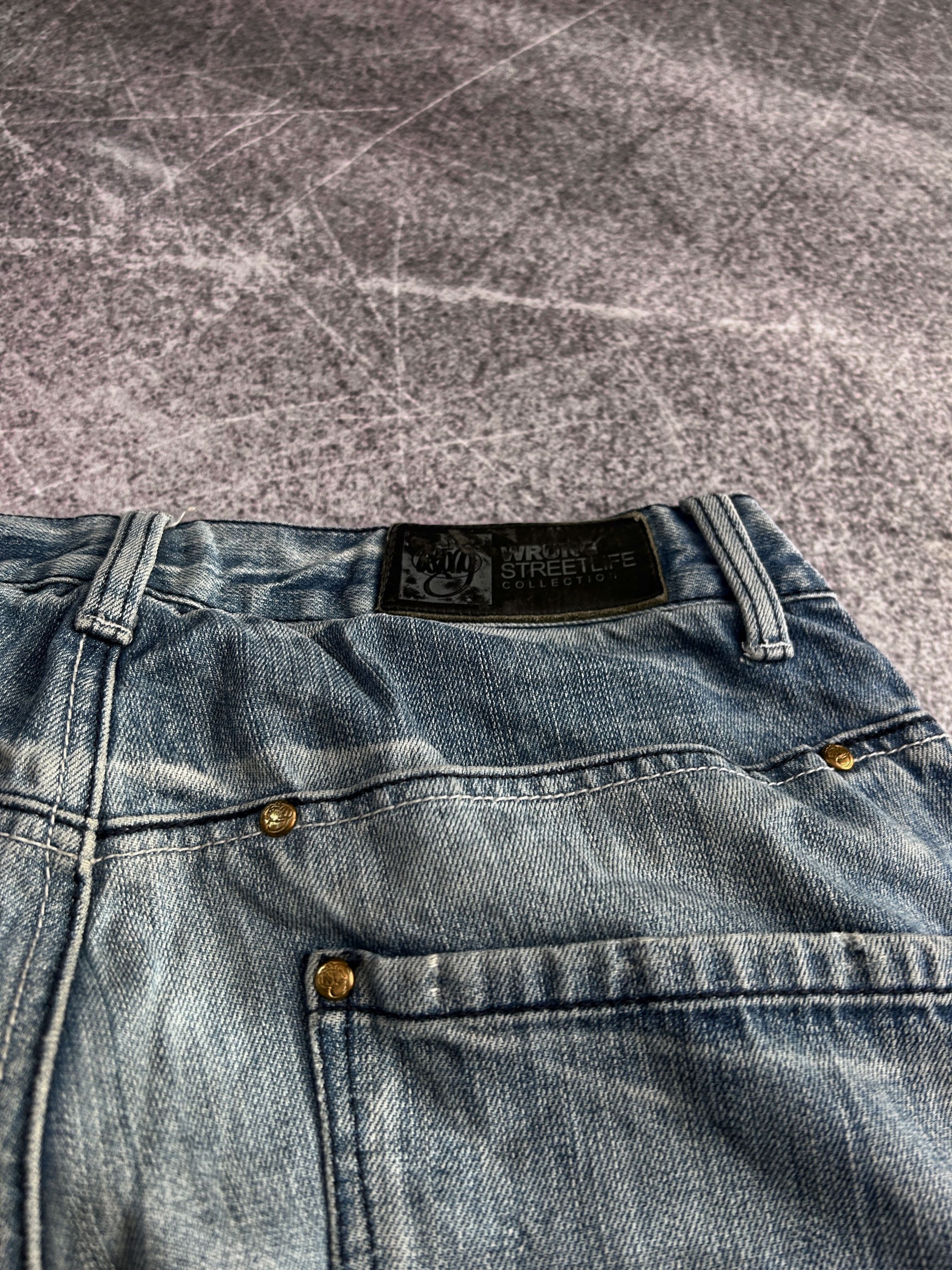 Rap Tees Vintage Baggy Denim Jeans Light Wash Graphic Y2K Skate Fit Size US 32 / EU 48 - 8 Thumbnail