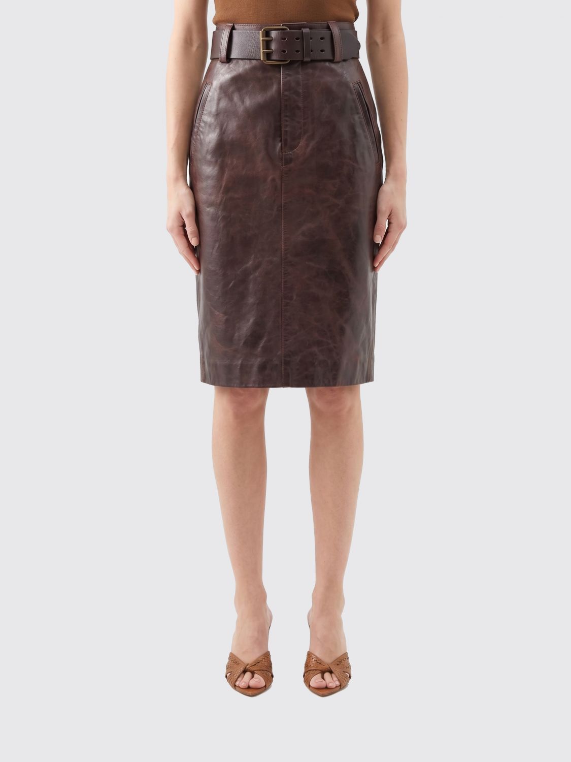 Saint Laurent Paris Saint Laurent Skirt Woman Brown Size 25" / US 0 / IT 36 - 1 Thumbnail