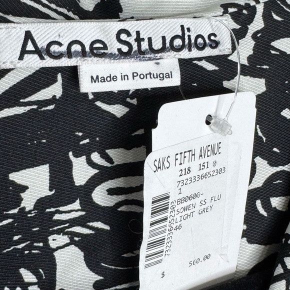 Acne Studios Acne Studios Sowen Chaos Print Short Sleeve Shirt Black Whit Size US S / EU 44-46 / 1 - 3 Thumbnail