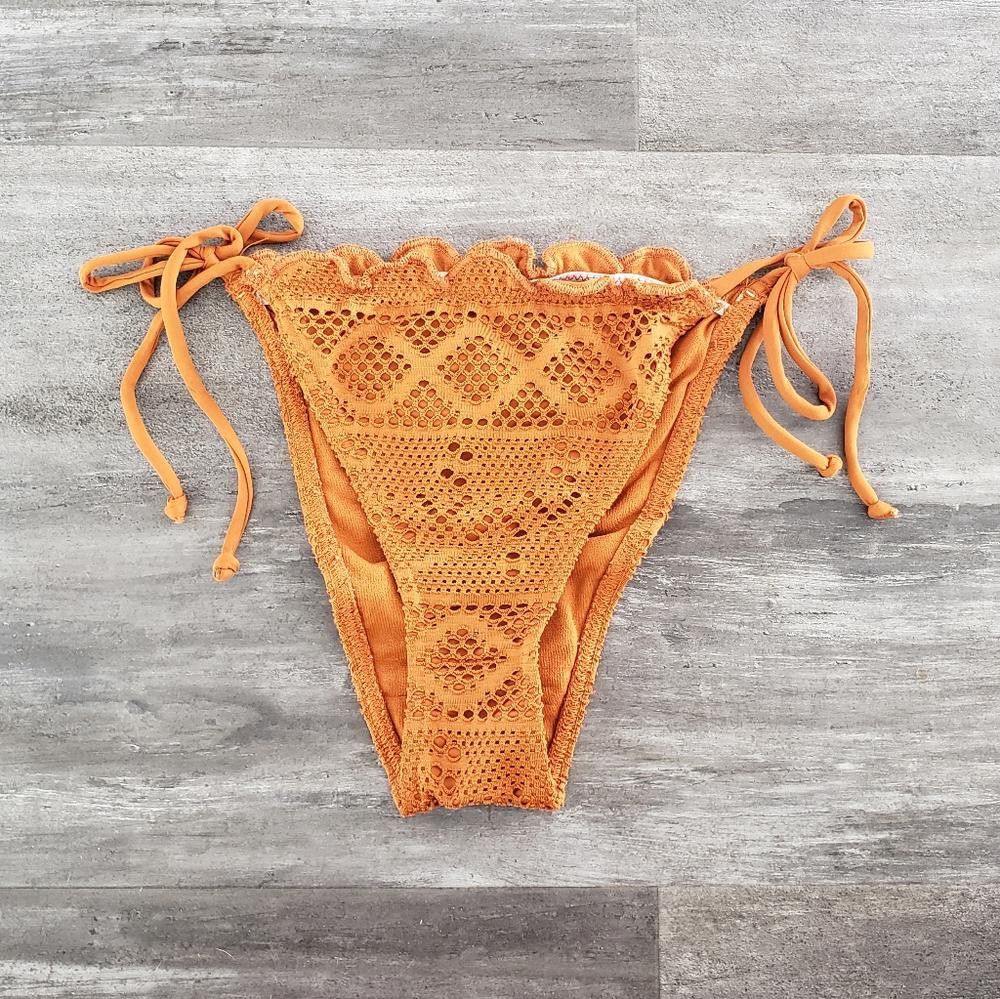 Asos Burnt Orange Detailed ASOS Bikini Bottoms Size ONE SIZE - 1 Thumbnail