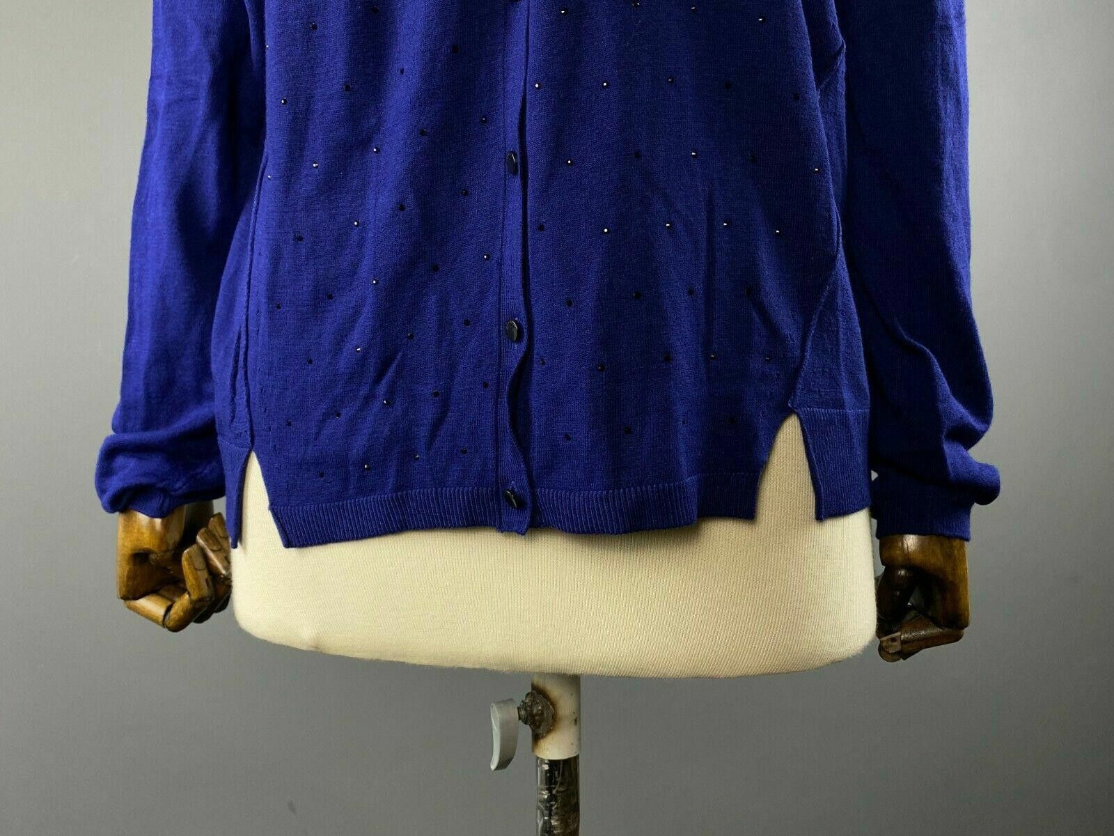Kokaine Ladies Kookai Blue V-Neck Viscose Cardigan Sweater Size 3 Size M / US 6-8 / IT 42-44 - 4 Thumbnail