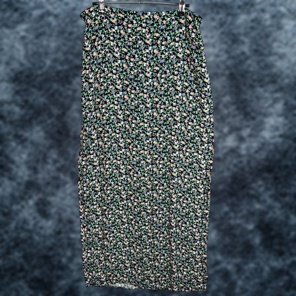 Vintage AFRM Womens 30 Waist Floral Print Midi Skirt Viscose Rayon Stretch Waist Size 30" / US 8 / IT 44 - 1 Thumbnail