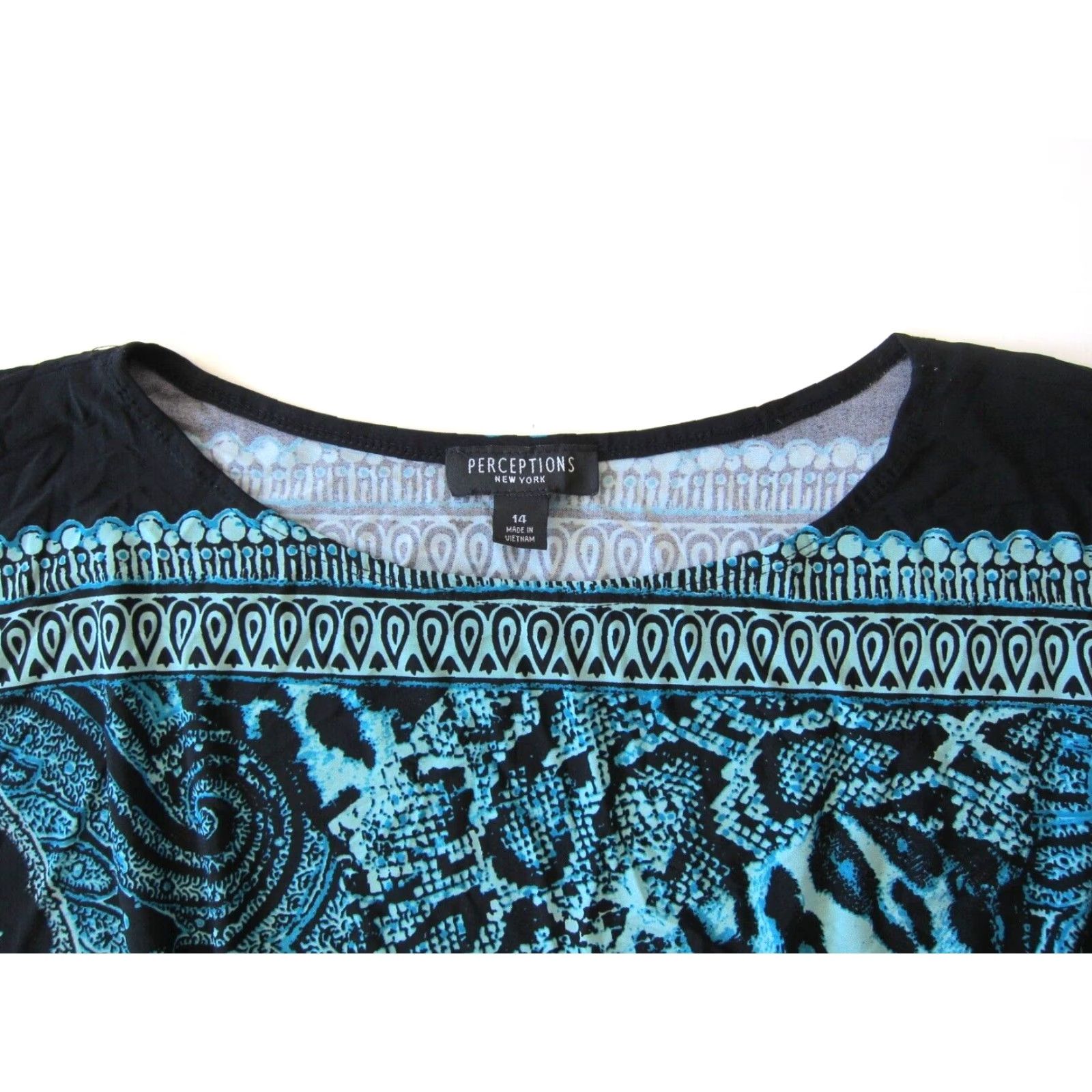 Vintage Perceptions New York Snake Print Stretch Sheath Tunic Dress 14 Black Blue Green Short Sleeve Round Neck Midi Dress Womens Size XL / US 12-14 / IT 48-50 - 4 Thumbnail