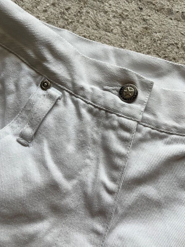 Reserved Reserve Sz L Women's Vintage 1990s White Denim Shorts Rare Size 35" - 6 Thumbnail