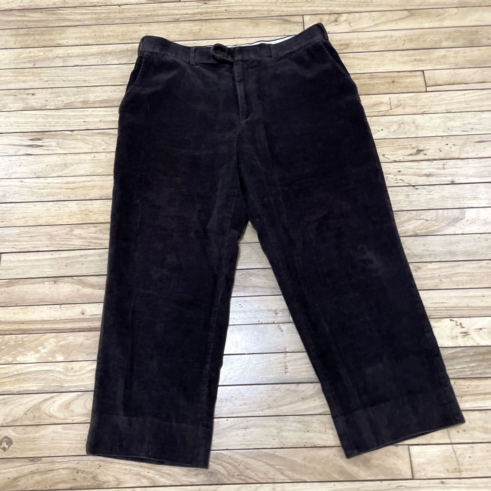 Ralph Lauren VINTAGE Lauren Ralph Lauren Pants Unisex Adults Corduroy Brown 36S 36x26 Ankle Cords Lycra Flat Front Straight 26 In Inseam 36X26 Brown Preppy Size 25" / US 0 / IT 36 - 3 Thumbnail