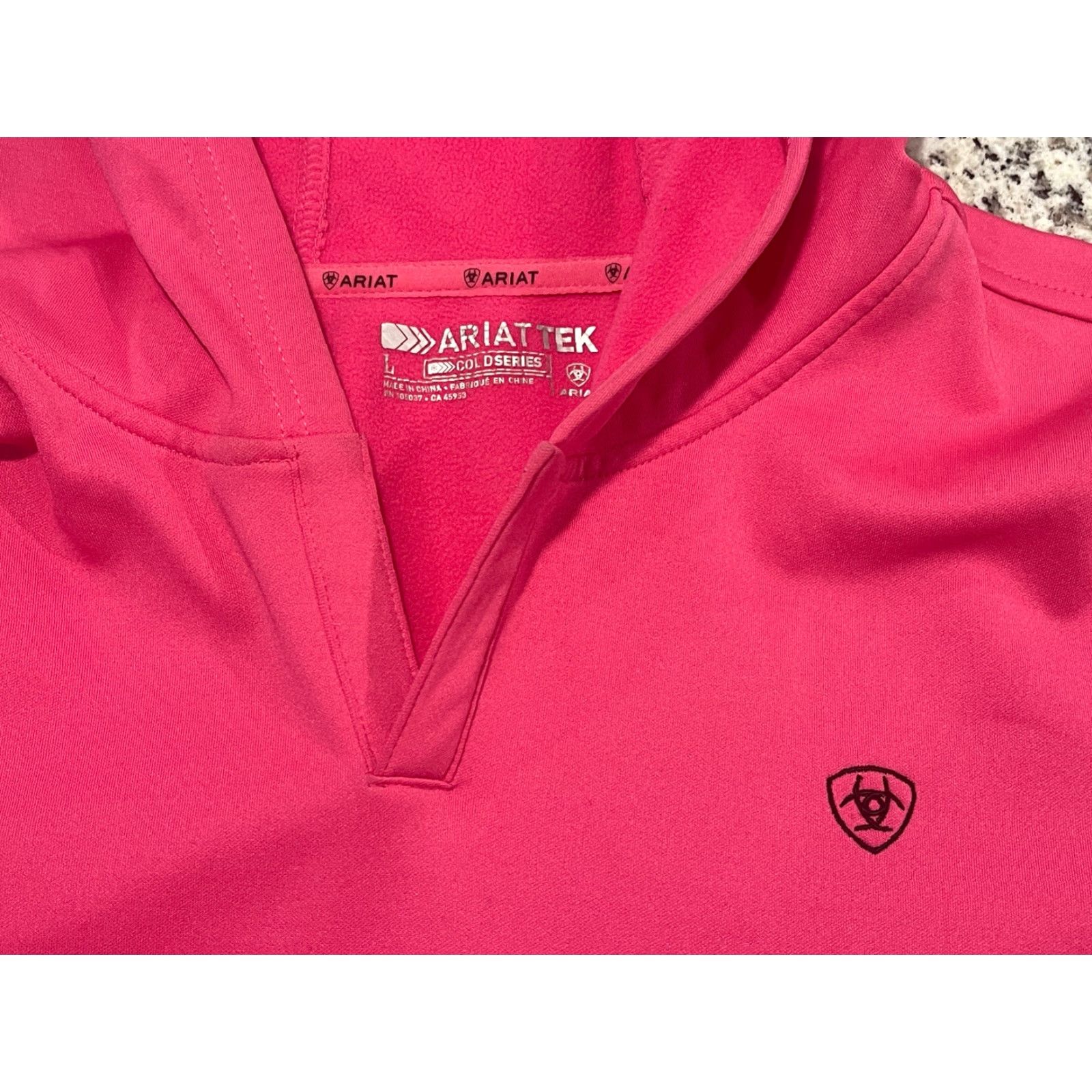 Ariat Ariat Tek Hoodie Womens XL Pink Cold Series Rivet Pocket Hood V Neck Logo Thumb Hoodie Women L Pink Size L / US 10 / IT 46 - 4 Thumbnail