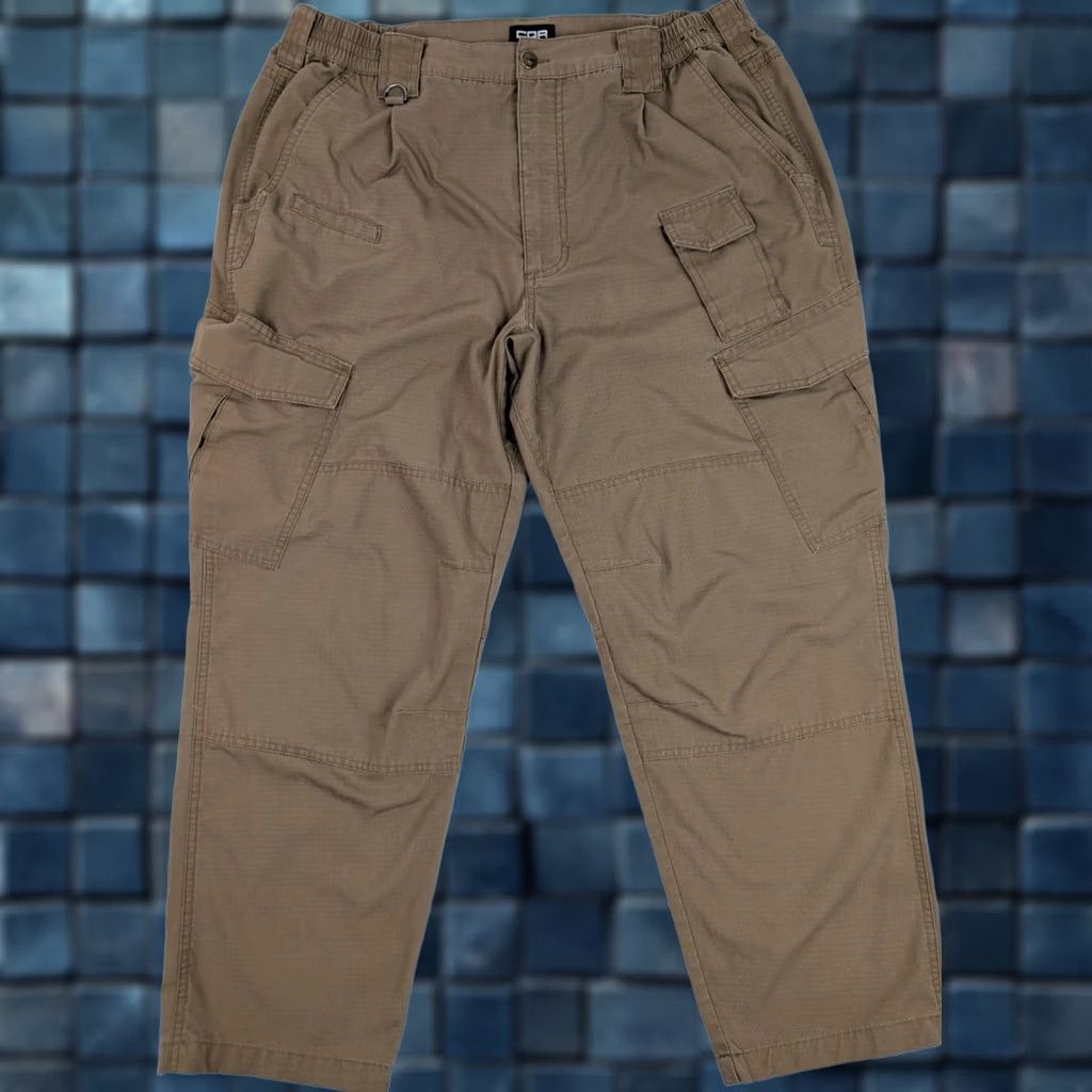 Vintage CQR Ripstop Tactical Cargo Pants Men 40x30 Tan Outdoor Work Utility Cargo Pocket Pockets Zipper Button Regular Size 35 Rugged Size US 35 - 1 Thumbnail