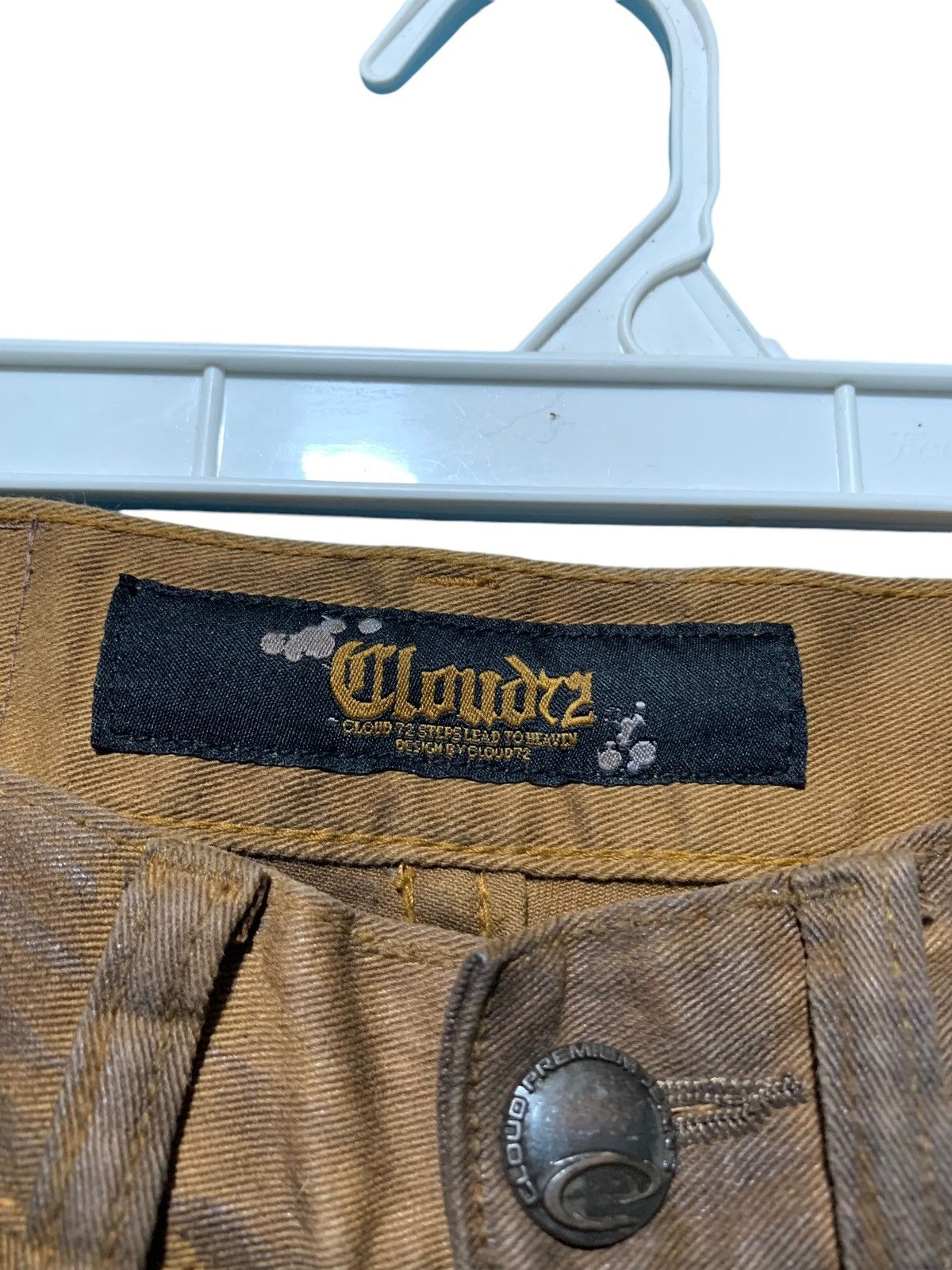 14th Addiction Cloud72 side laces cross skull patches brown wax denim Size US 27 - 13 Thumbnail