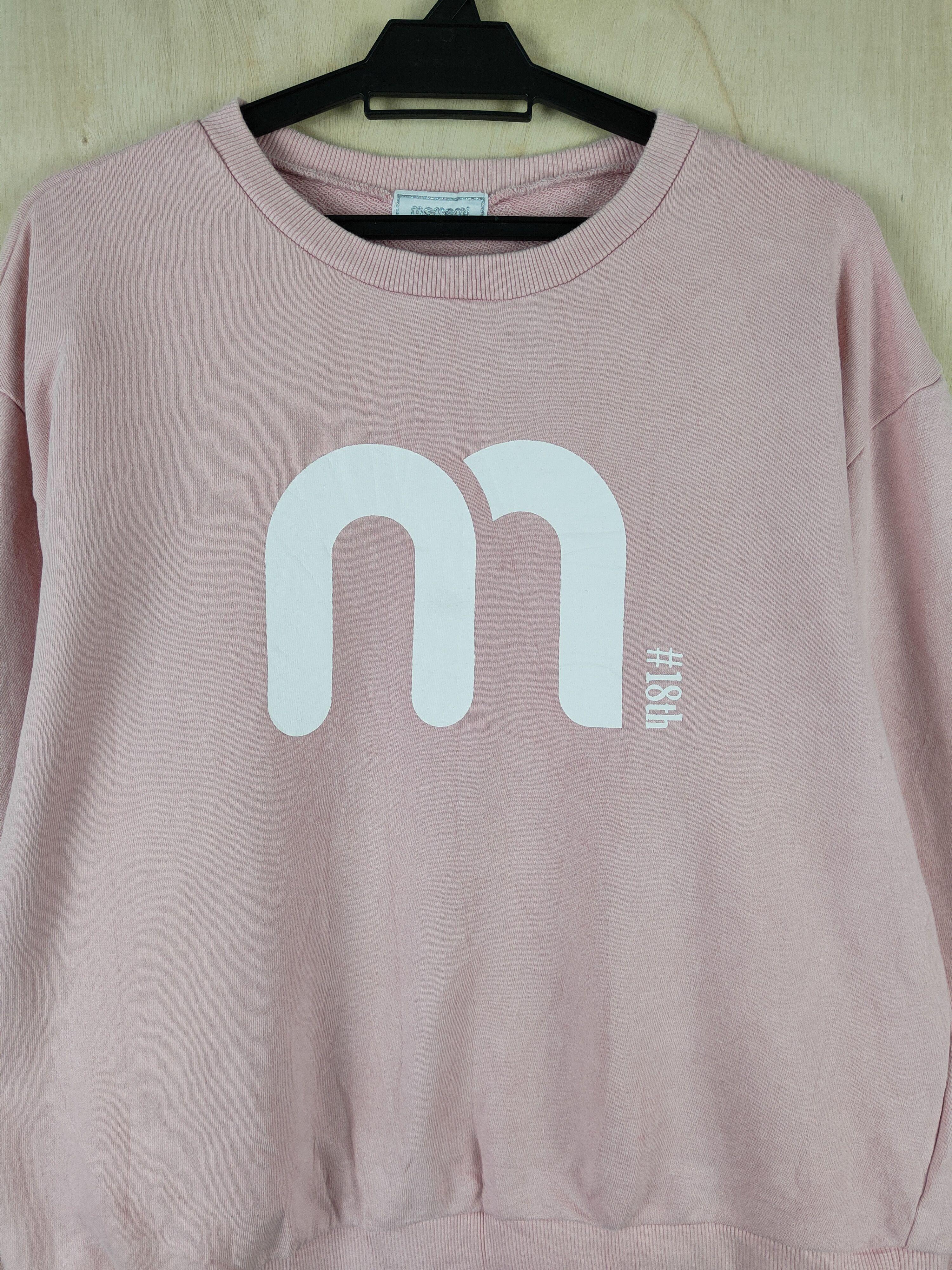 Japanese Brand Mememi Pink vintage Sweatshirts #S2569 Size L / US 10 / IT 46 - 2 Thumbnail
