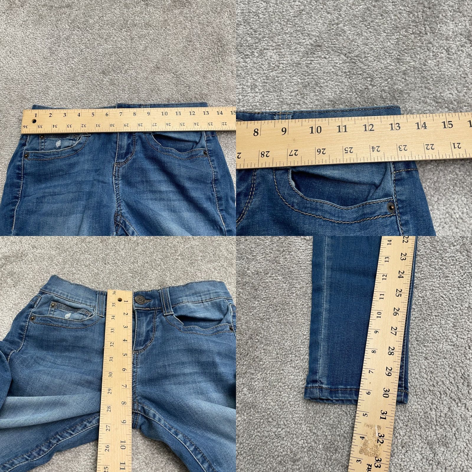 Vintage Mudd FLX Stretch Distressed Skinny Jeans Juniors 3 Blue Medium Wash 26x30 Size 26" / US 2 / IT 38 - 9 Thumbnail