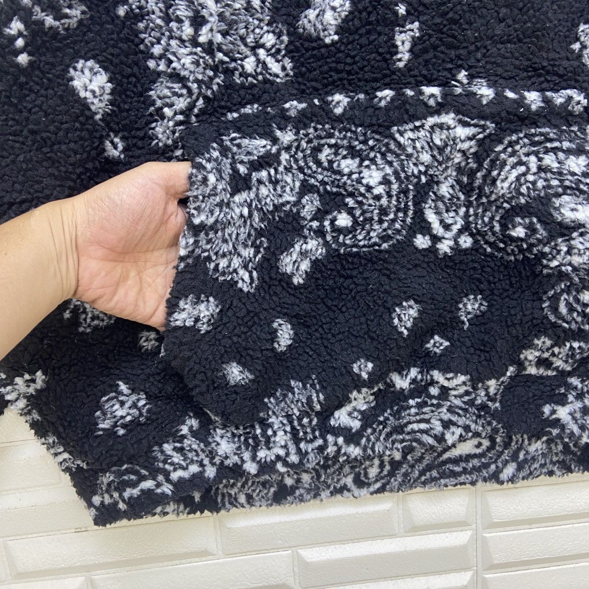 Japanese Brand Tyghus Paisley Art Sherpa Half Zipper Oversize Loose Jacket Size US L / EU 52-54 / 3 - 6 Thumbnail