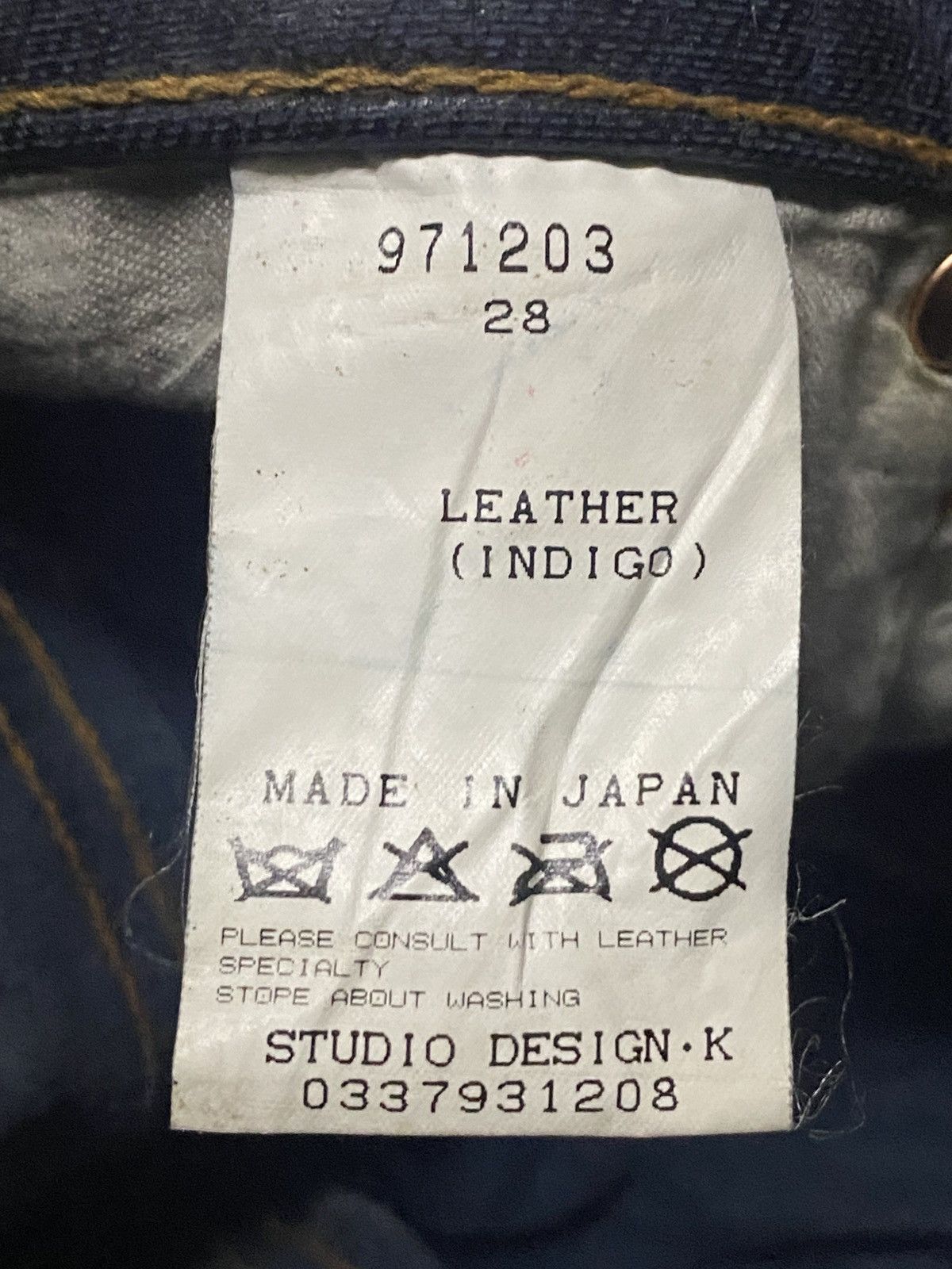 Number (N)ine Studio Design K Kondo Indigo Leather Pants Skinny Size US 27 - 14 Thumbnail