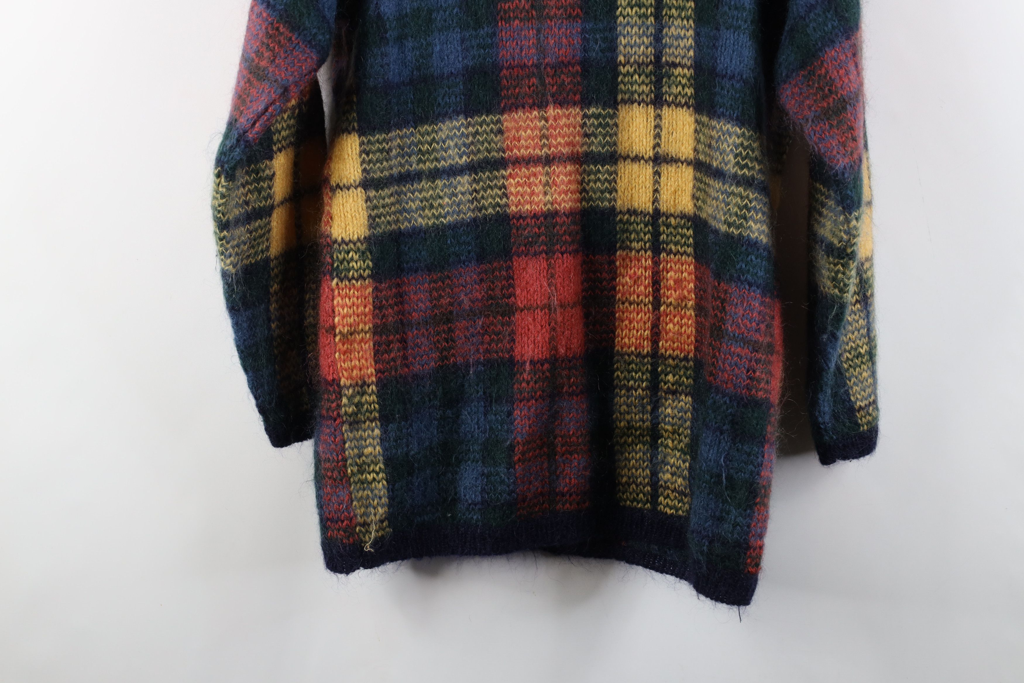 Vintage Vintage 90s Streetwear Mohair Rainbow Plaid Knit Sweater Size M / US 6-8 / IT 42-44 - 9 Thumbnail