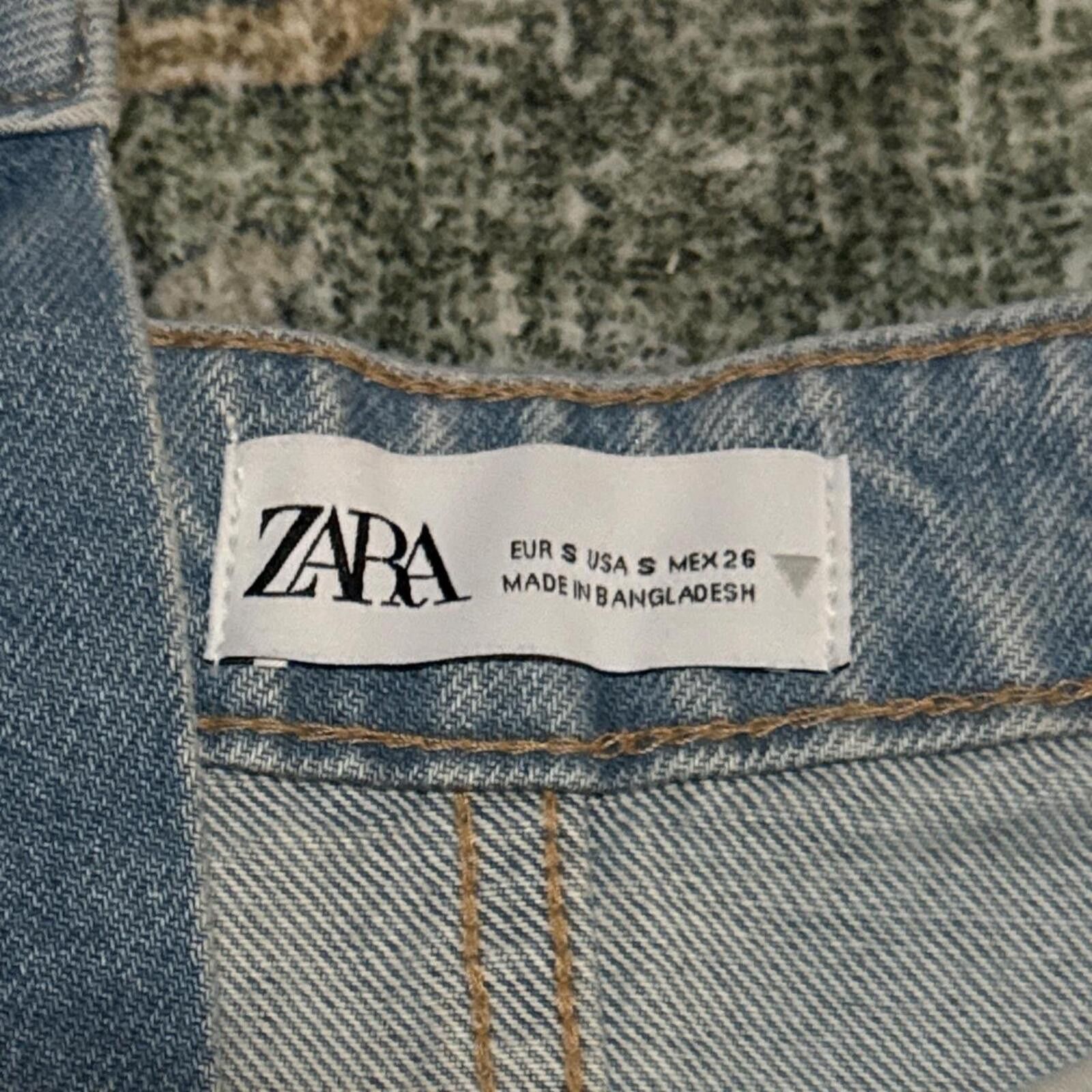 Zara Zara Women's Blue Jean Crop-top Size S / US 4 / IT 40 - 4 Thumbnail