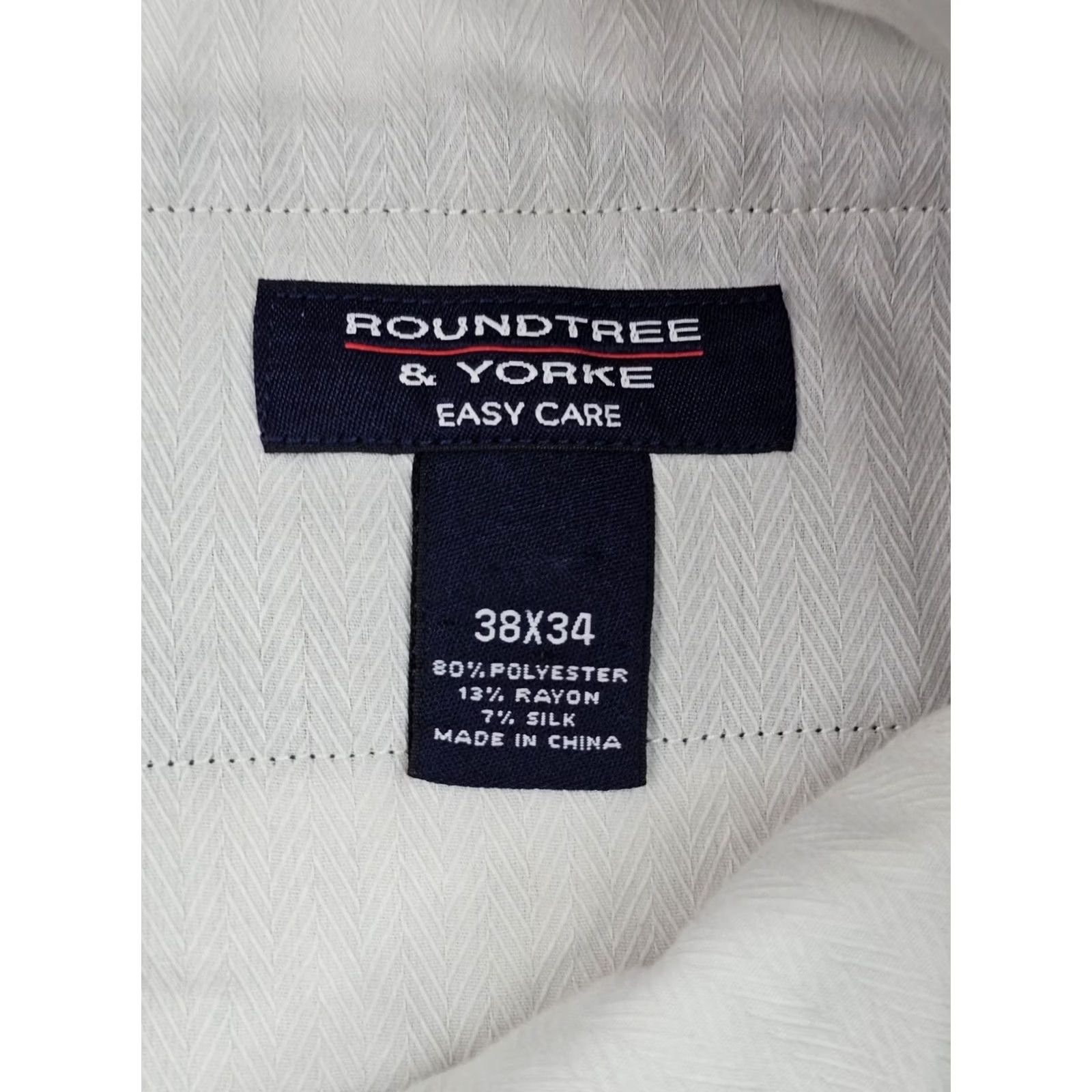 Roundtree & Yorke Roundtree & Yorke Easy Care Silk Rayon Pleated Herringbone Dress Pants Men 38x34 / Gray / Regular Fit Size US 38 / EU 54 - 7 Thumbnail
