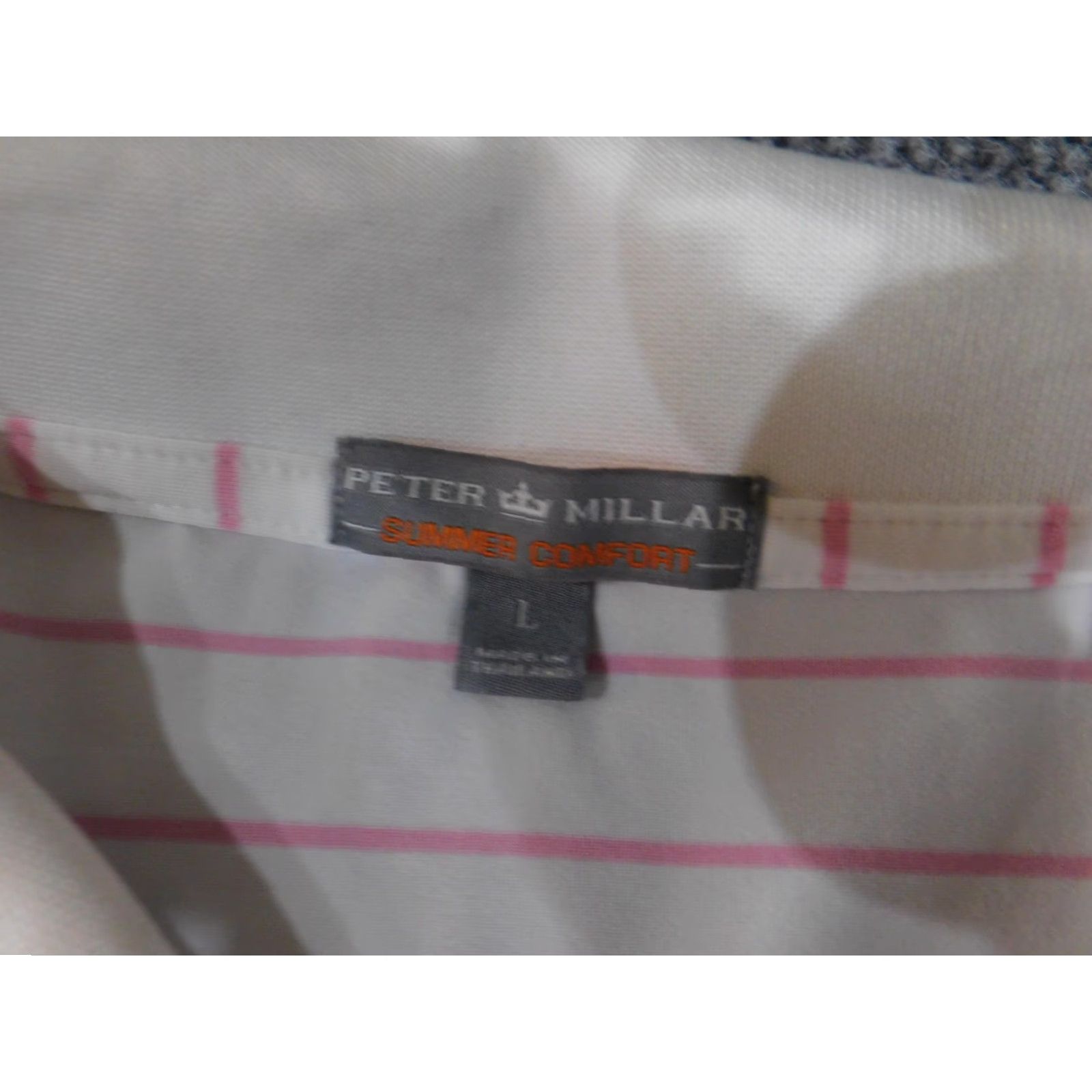 Peter Millar VINTAGE Peter Millar Polo Shirt Mens L Pink Stripe Summer Comfort Golf US Amateur Size US L / EU 52-54 / 3 - 6 Thumbnail